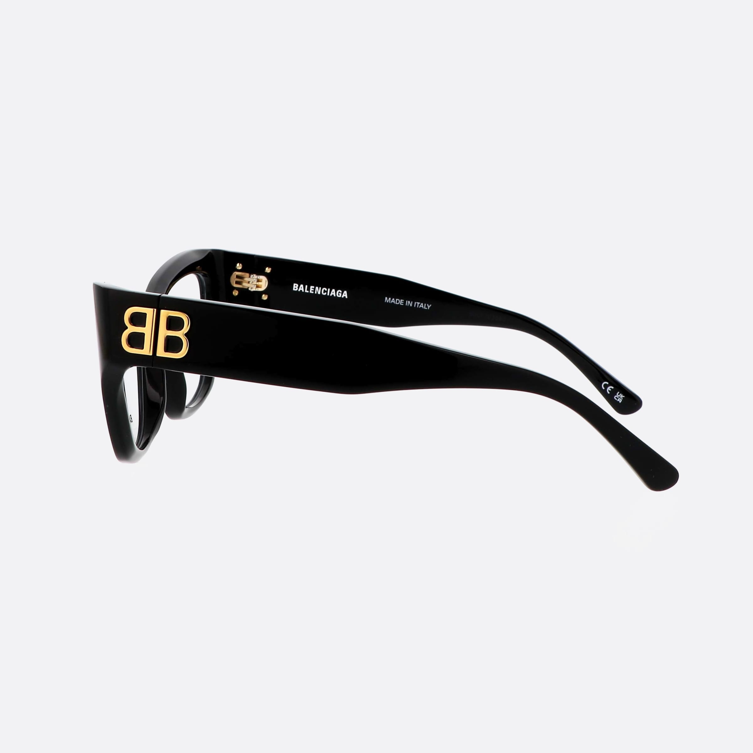 Balenciaga 54mm Everyday Black Cat Eyes Woman Eyeglasses - Detail View