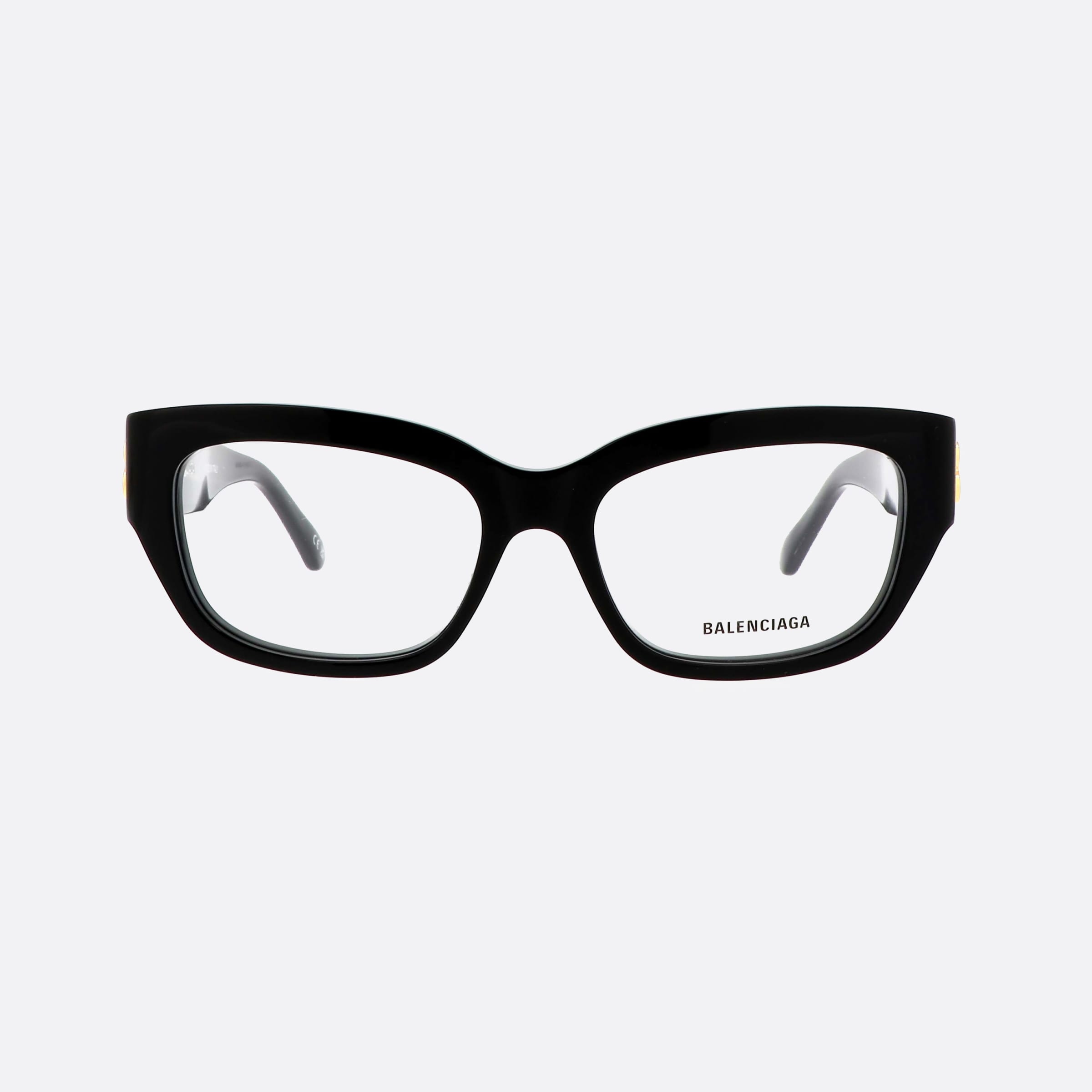 Balenciaga 54mm Everyday Black Rectangle Woman Eyeglasses - Side View