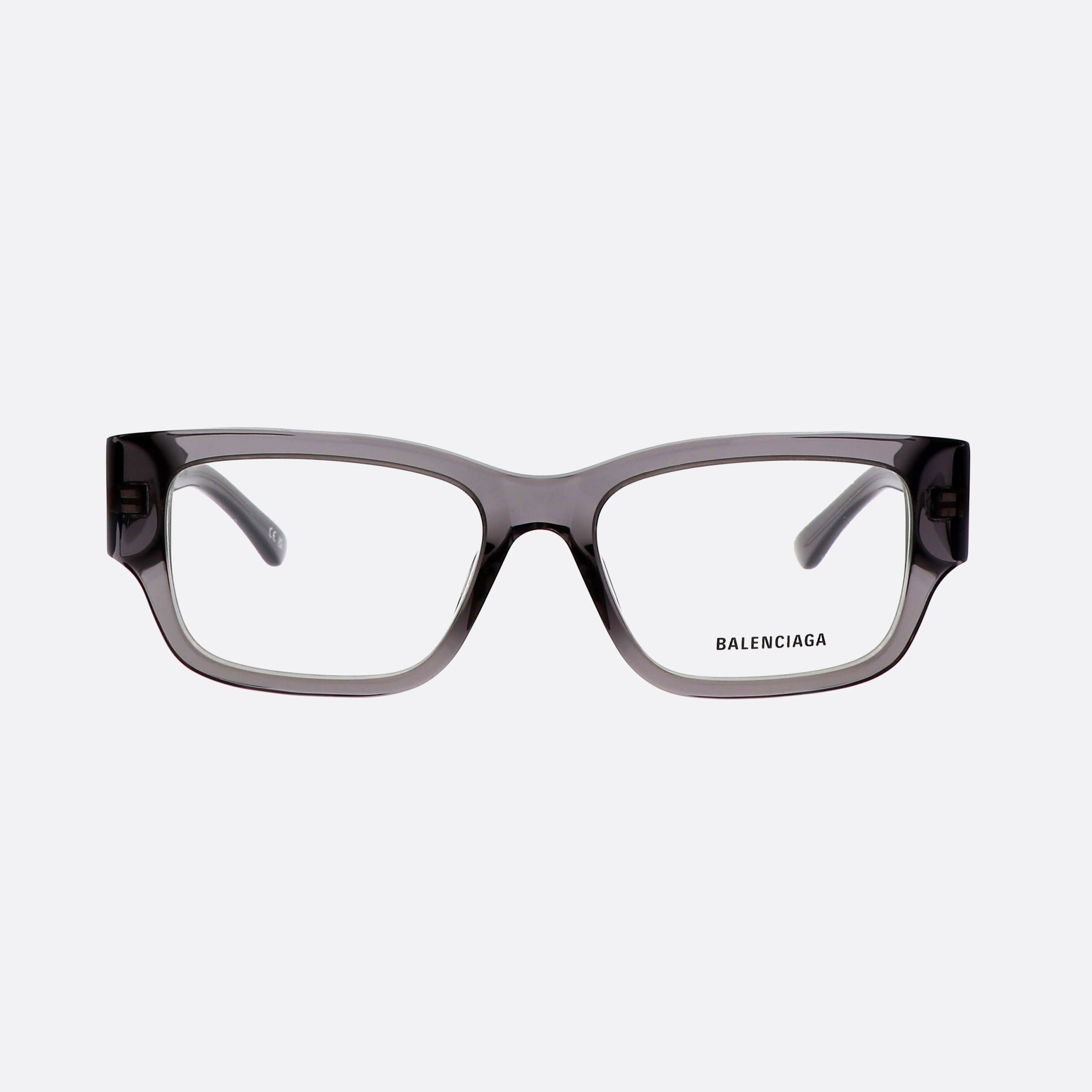 Balenciaga 53mm Everyday Grey Rectangle Man Eyeglasses - Side View