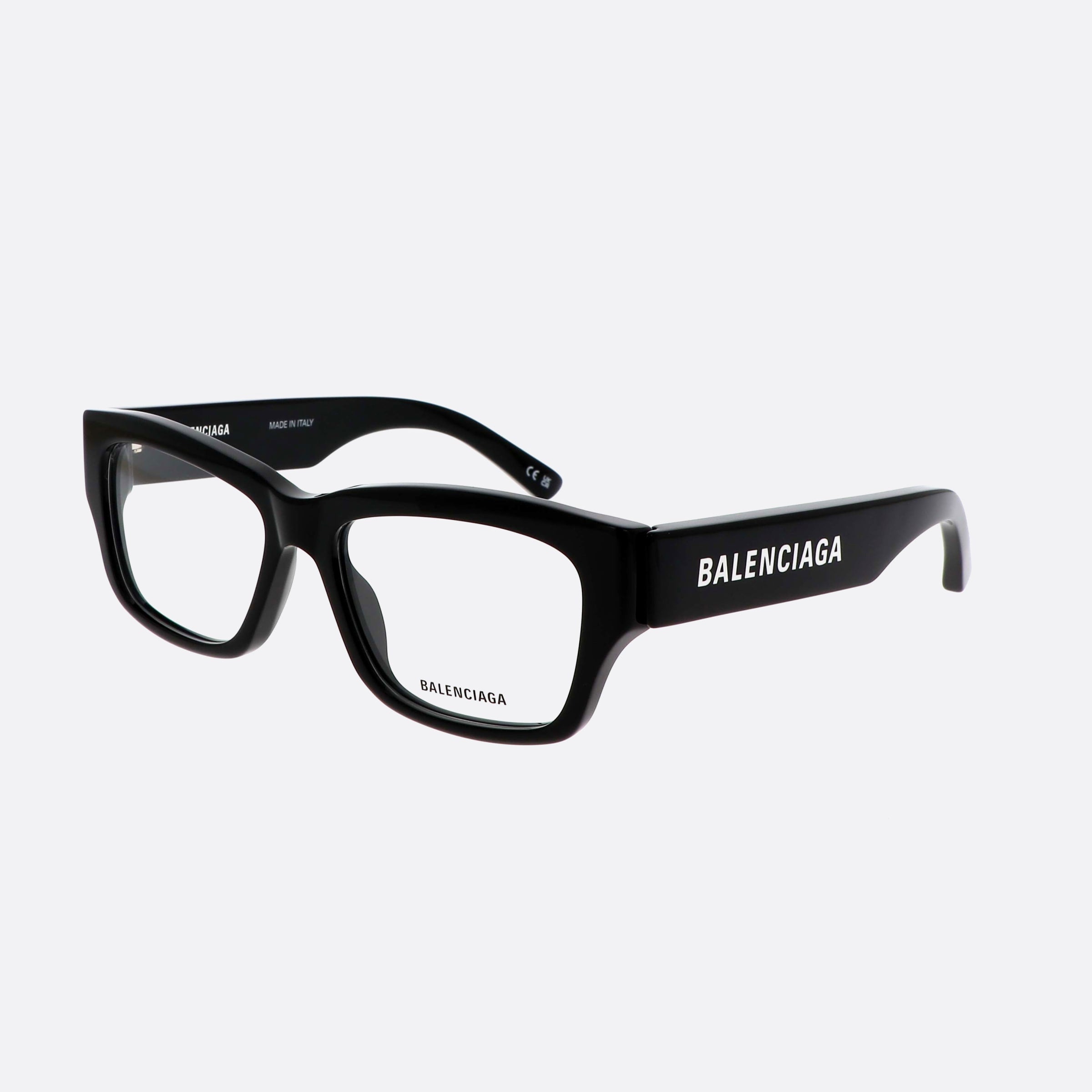 Balenciaga 54mm Everyday Black Rectangle Man Eyeglasses - Main View