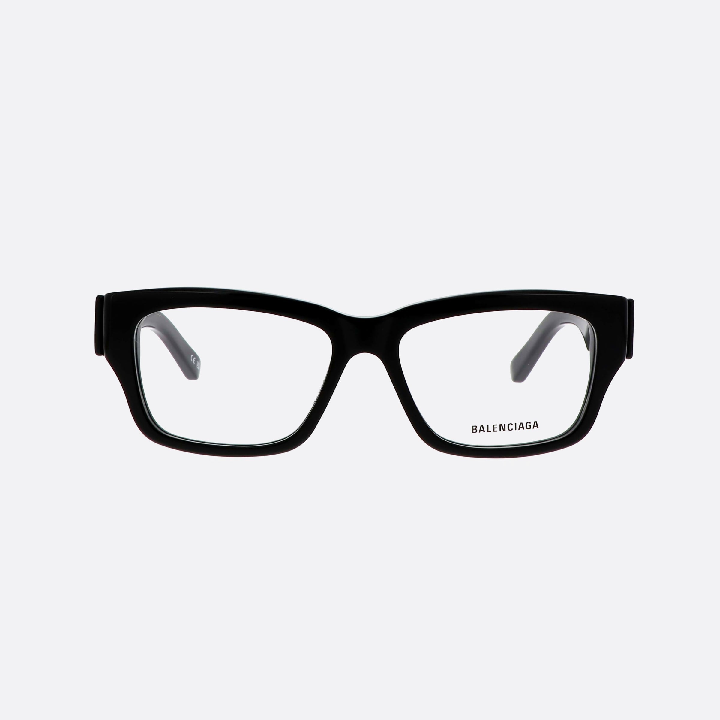 Balenciaga 54mm Everyday Black Rectangle Man Eyeglasses - Side View