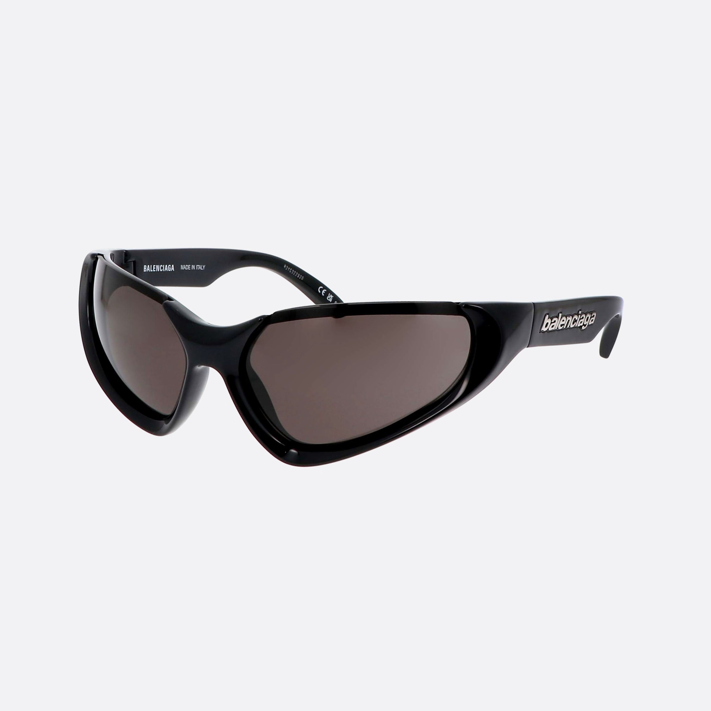 Balenciaga 64mm Extreme Black Oval Unisex Sunglasses - Main View