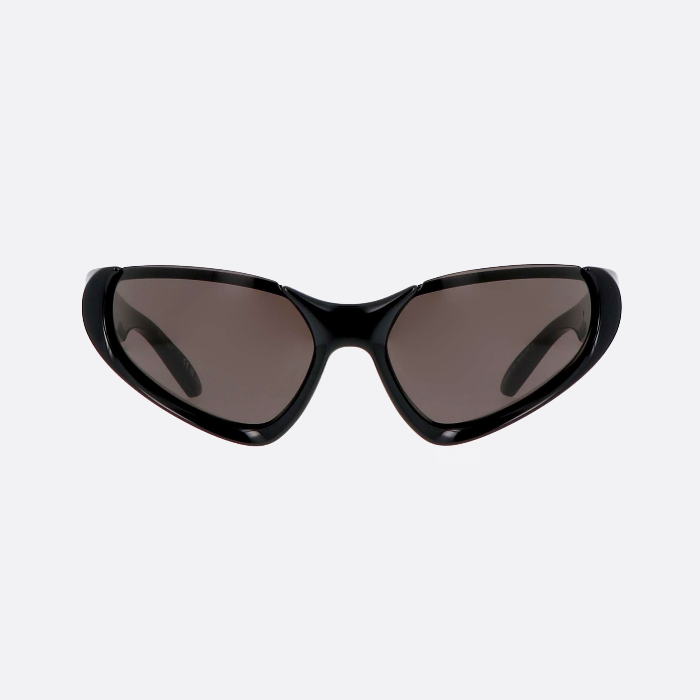 Balenciaga 64mm Extreme Black Oval Unisex Sunglasses - Side View