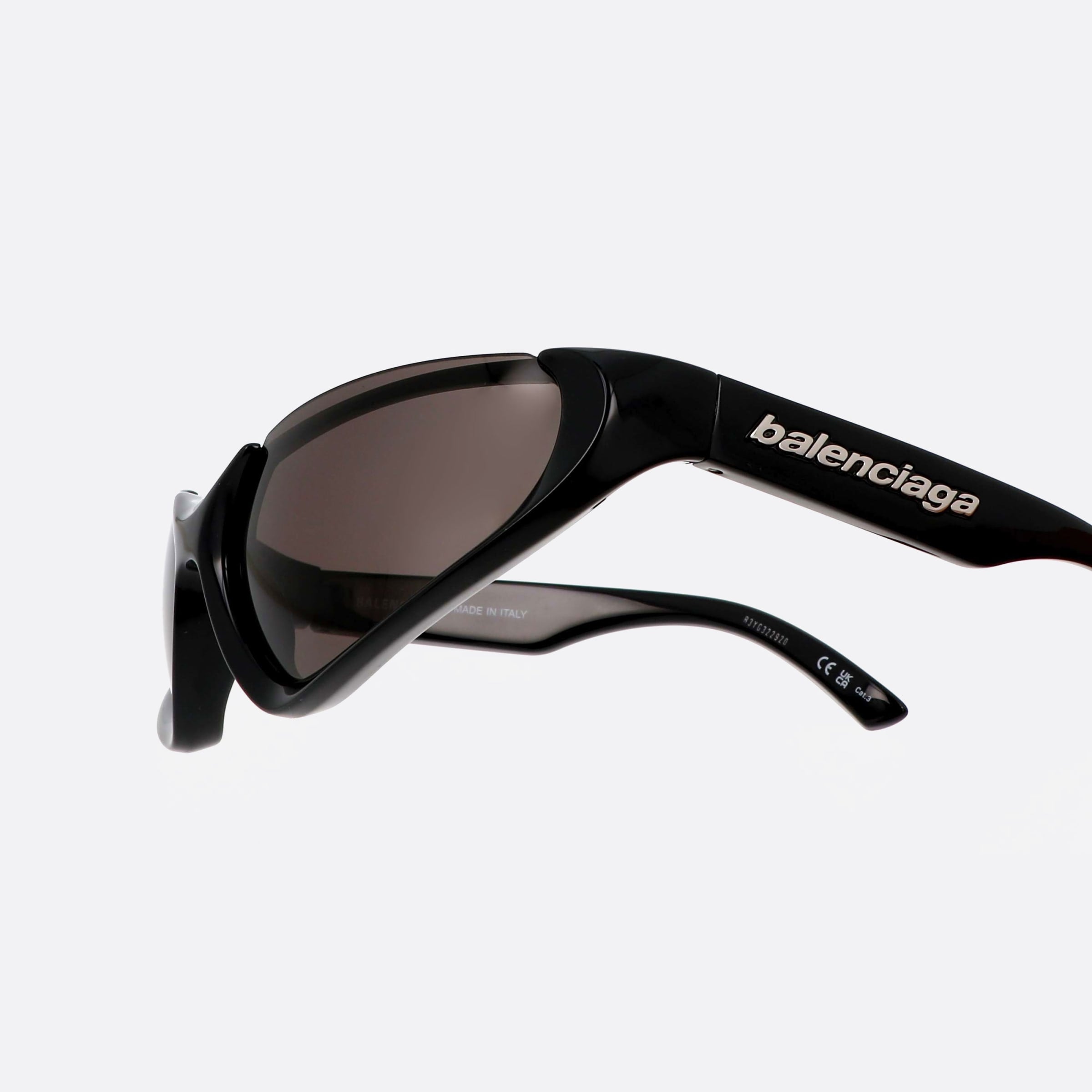 Balenciaga 64mm Extreme Black Oval Unisex Sunglasses - Lifestyle Shot