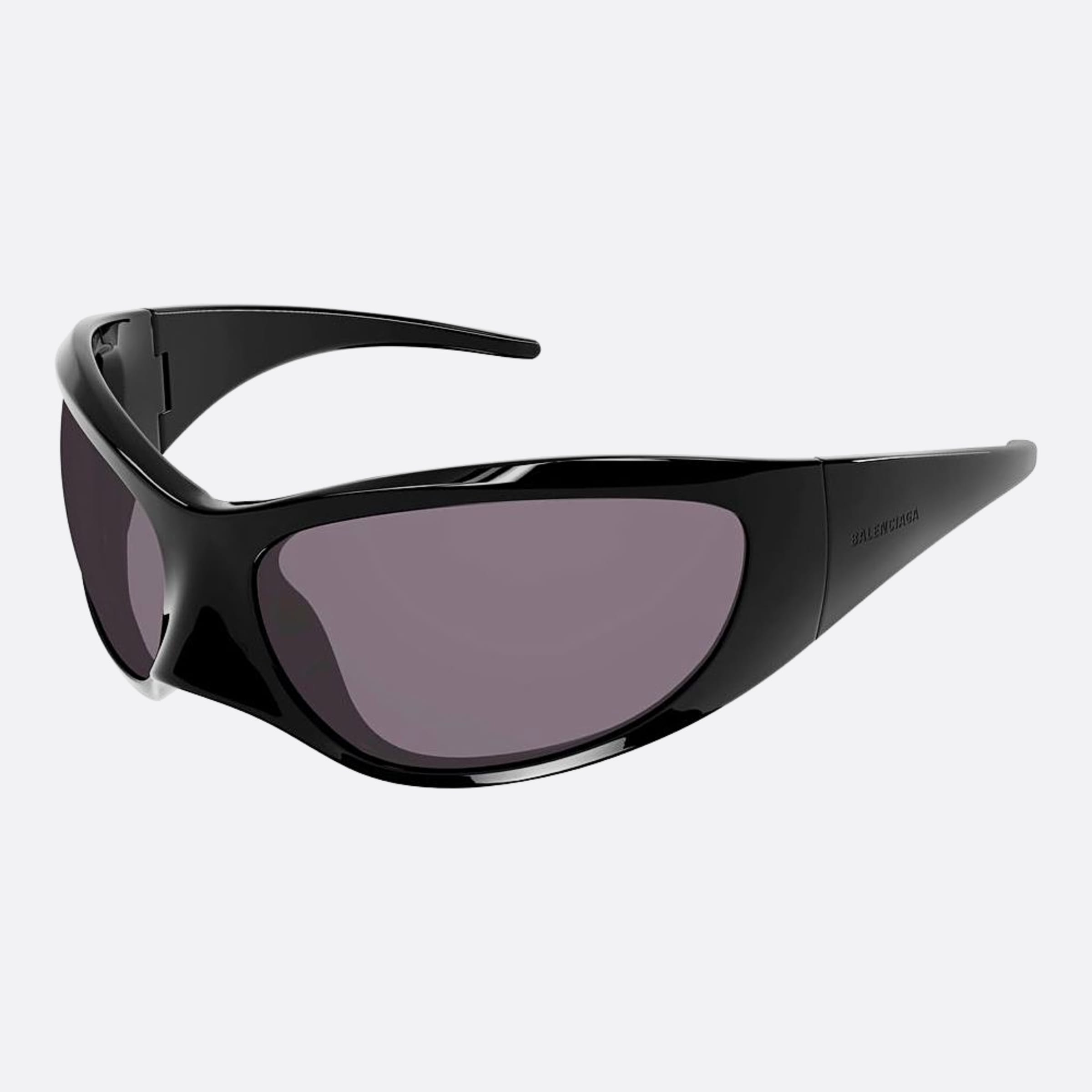 Balenciaga 80mm Skin Cat Xxl Black Geometric Woman Sunglasses - Side View