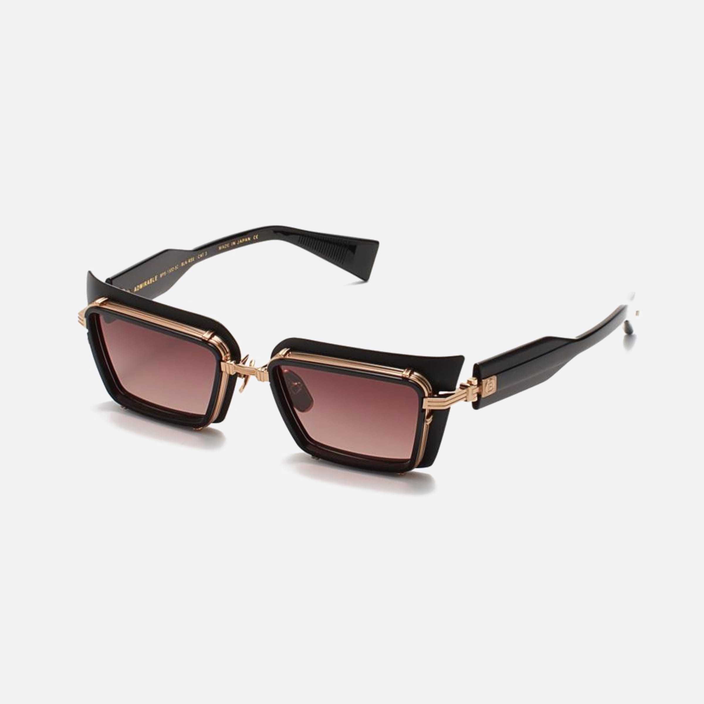 Balmain 52mm Admirable Blk Rse Black Geometric Polarized Women Sunglasses - Side View