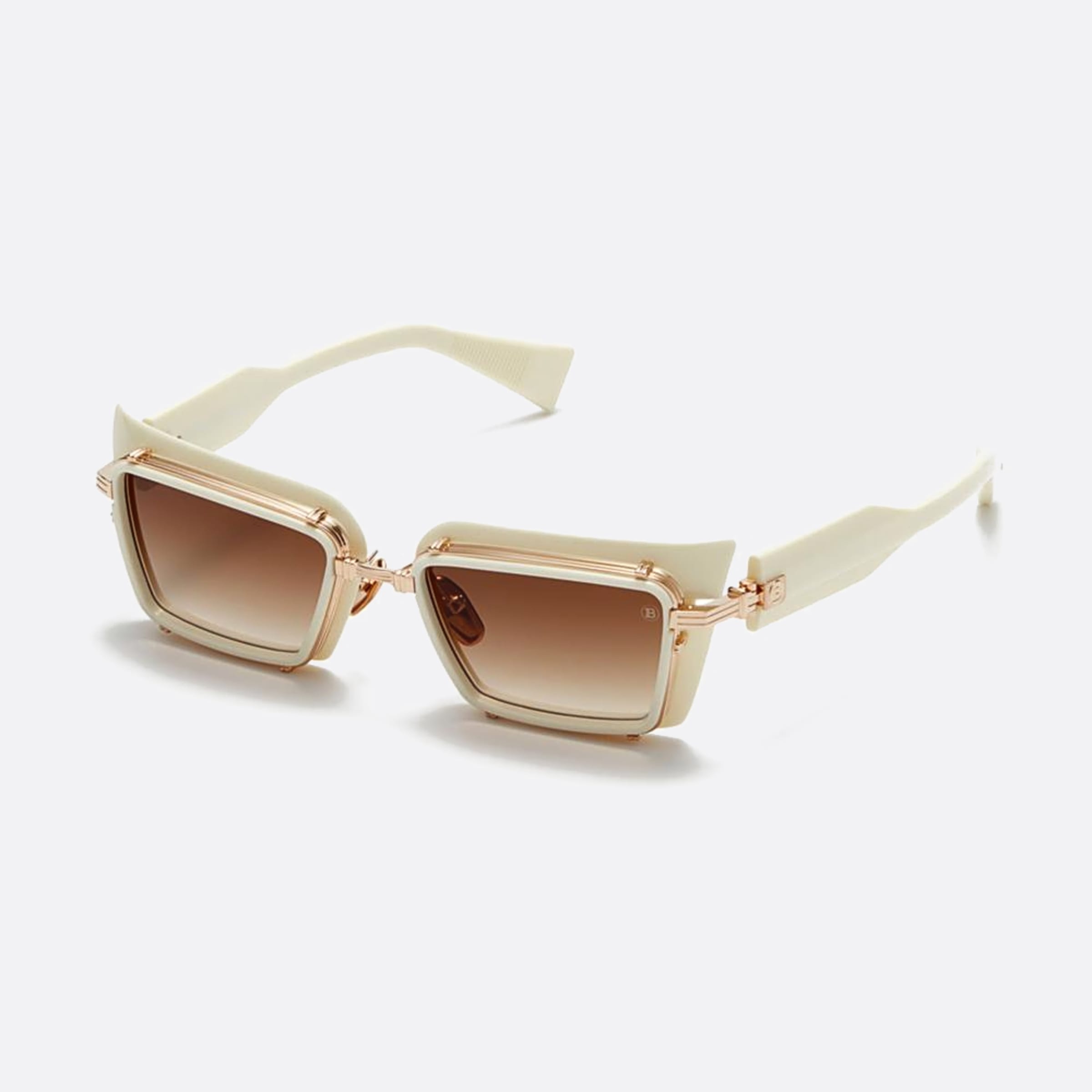 Balmain 52mm Admirable Bne Gld White Geometric Women Sunglasses - Side View