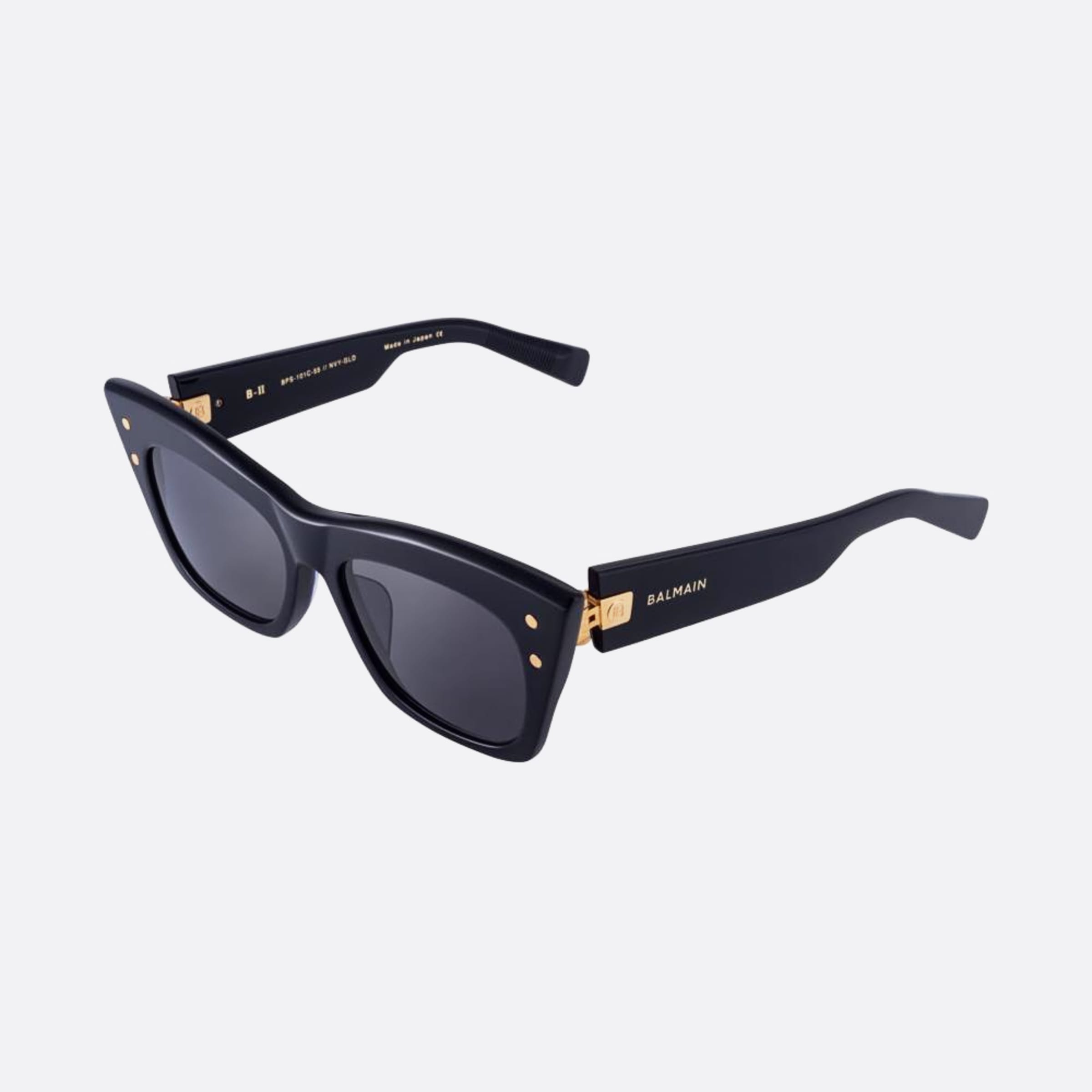 Balmain 55mm Nvy Gld Blue Cat Eye Women Sunglasses - Side View