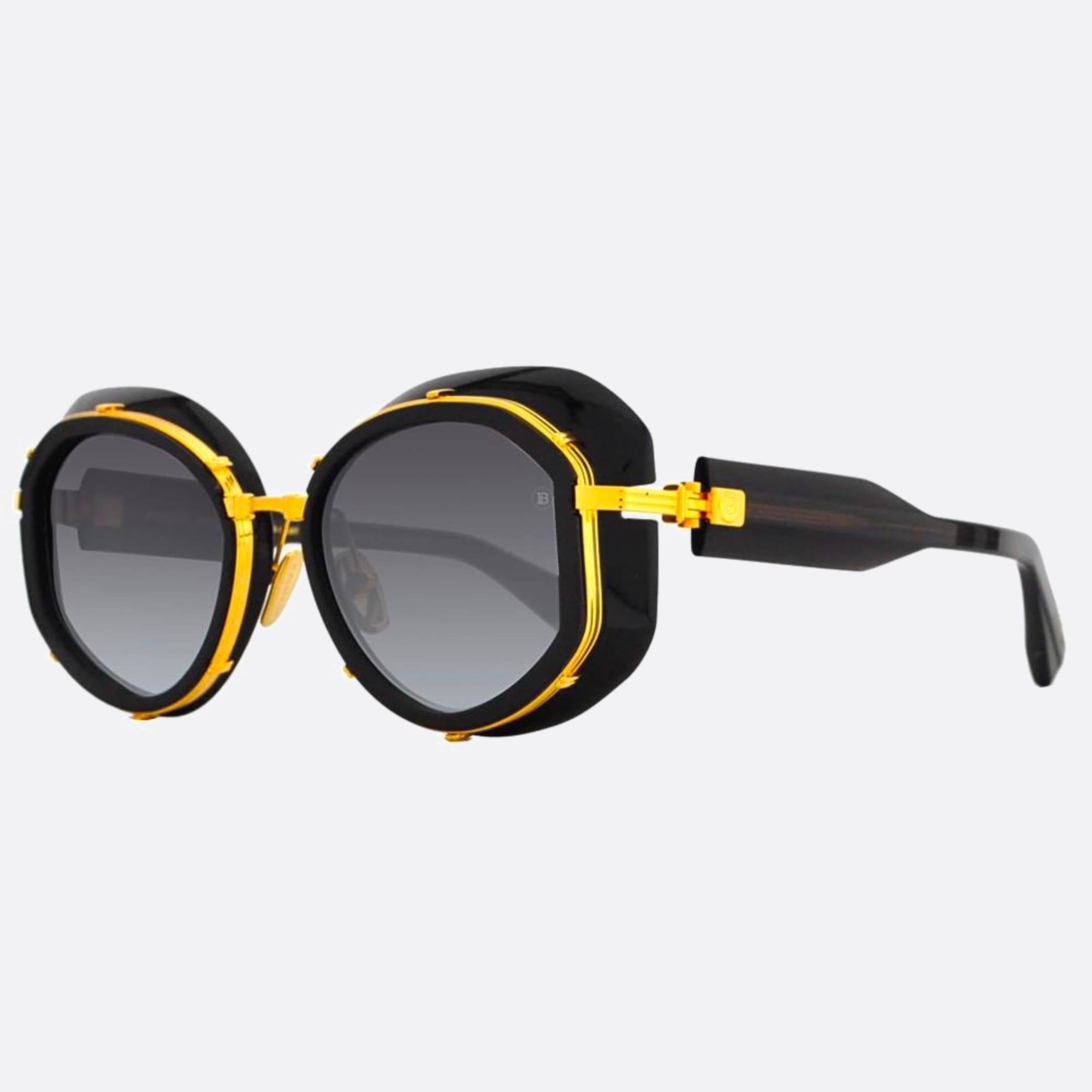 Balmain 53mm Brigitte Blk Gld Black Oversize Women Sunglasses - Side View