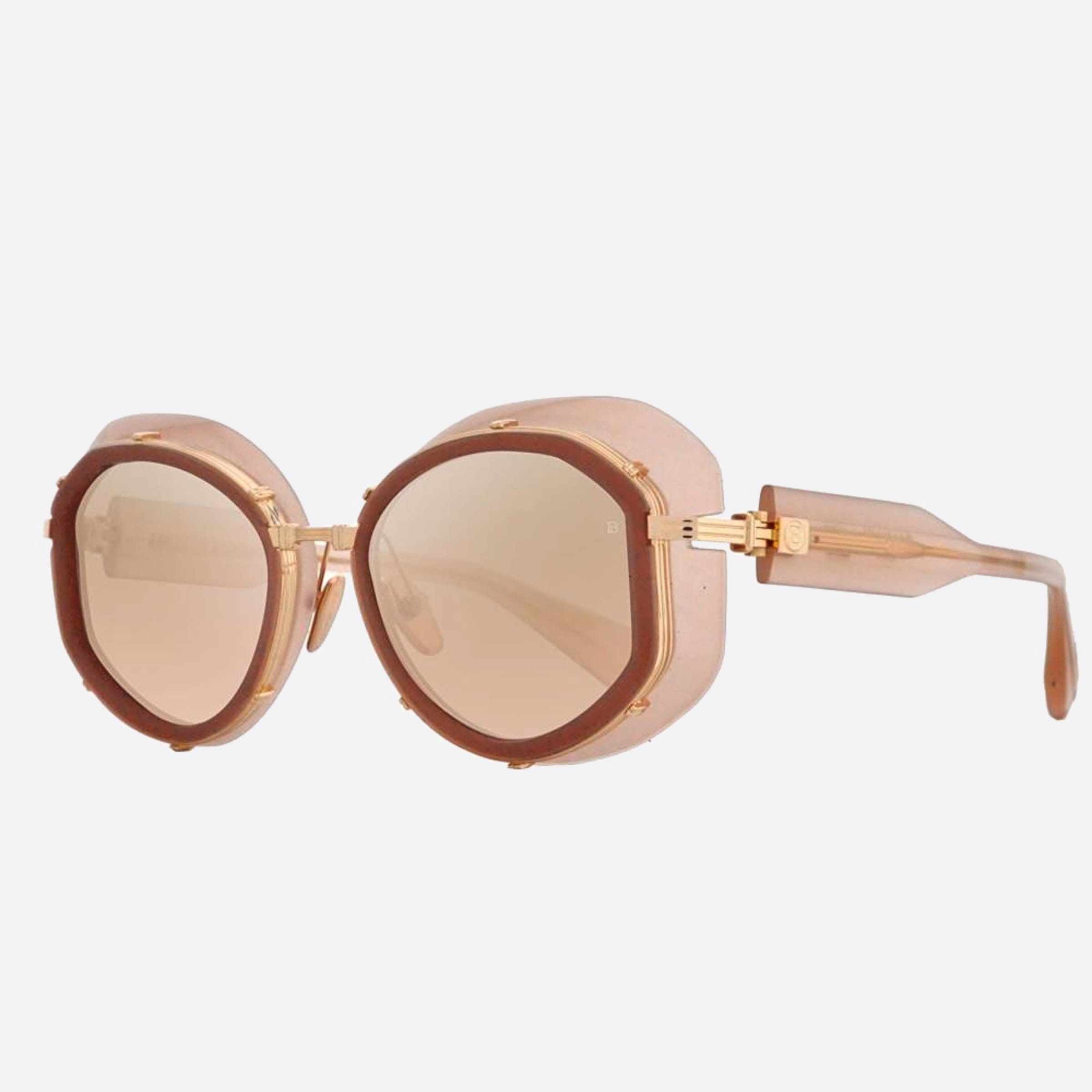 Balmain 53mm Brigitte Nde Gld Pink Oversize Women Sunglasses - Side View