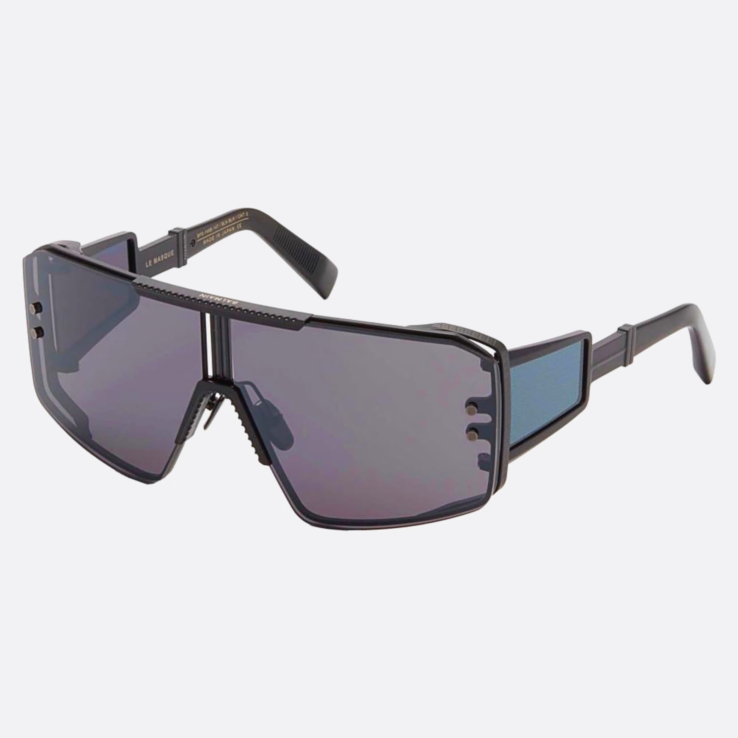 Balmain 147mm Masque Blk Blk Black Shield Unisex Sunglasses - Side View