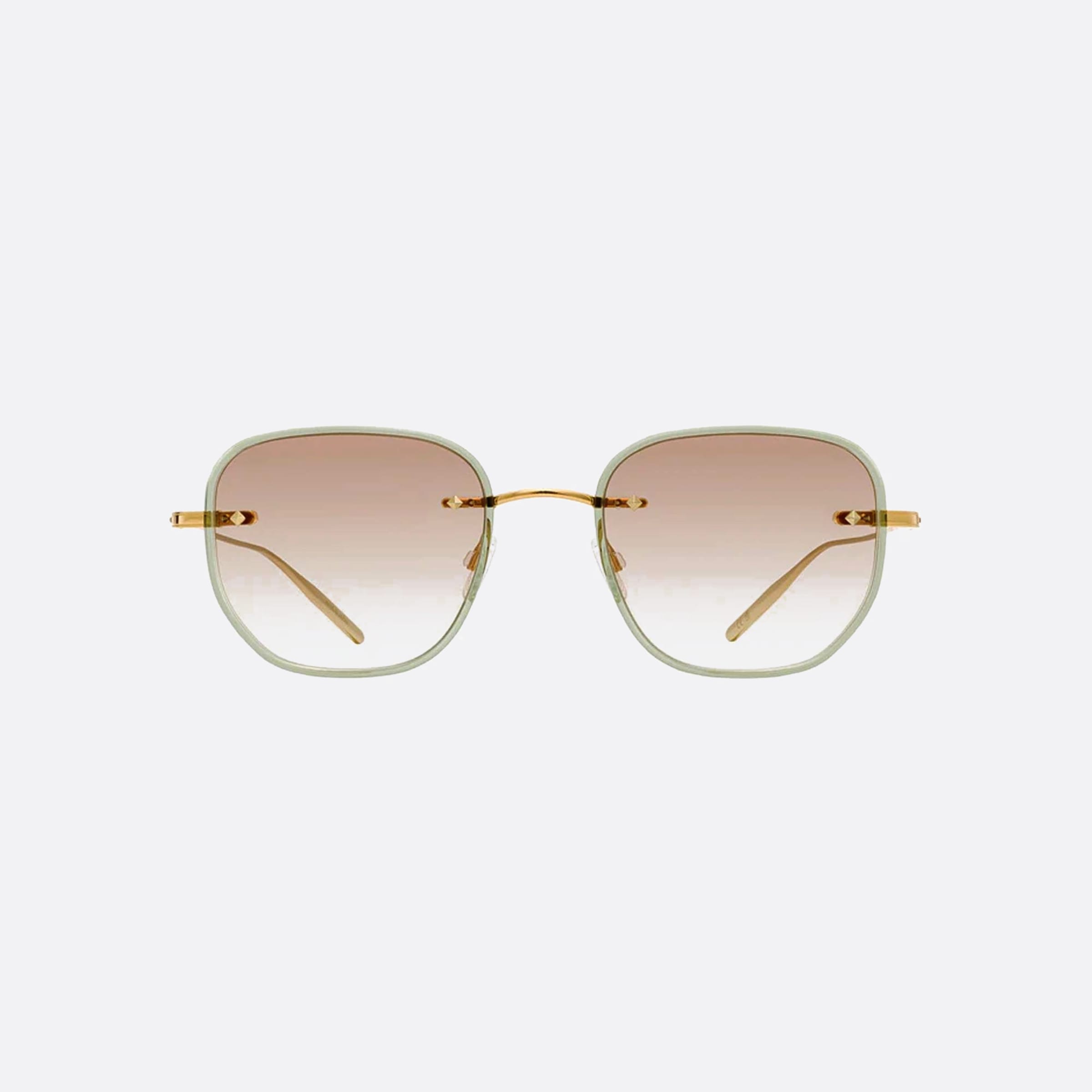 Barton 49mm Perreira Tyrone Thinsert Bp40026u Gol Abs Cai Green Oval Unisex Sunglasses - Side View
