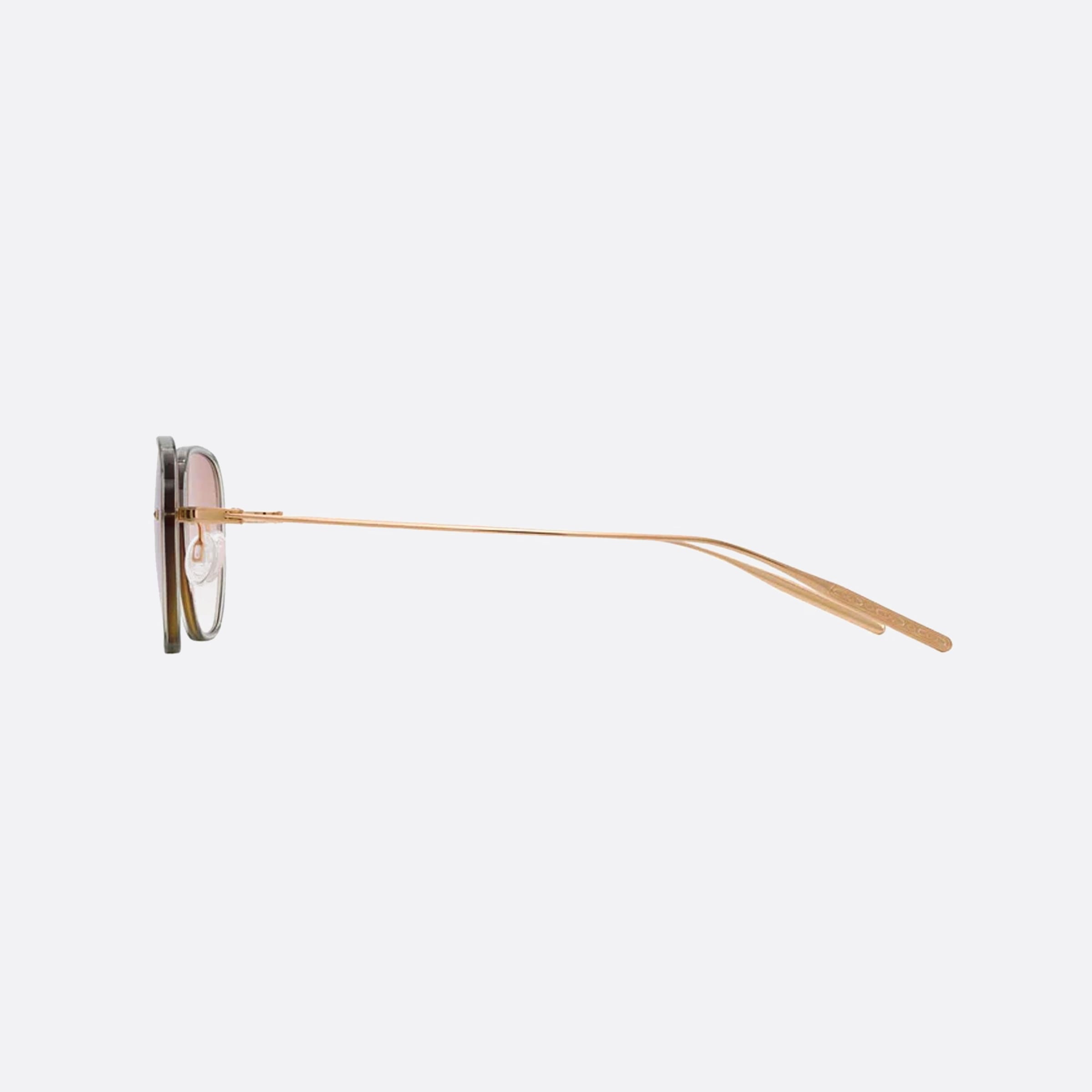 Barton 49mm Perreira Tyrone Thinsert Bp40026u Gol Abs Cai Green Oval Unisex Sunglasses - Detail View