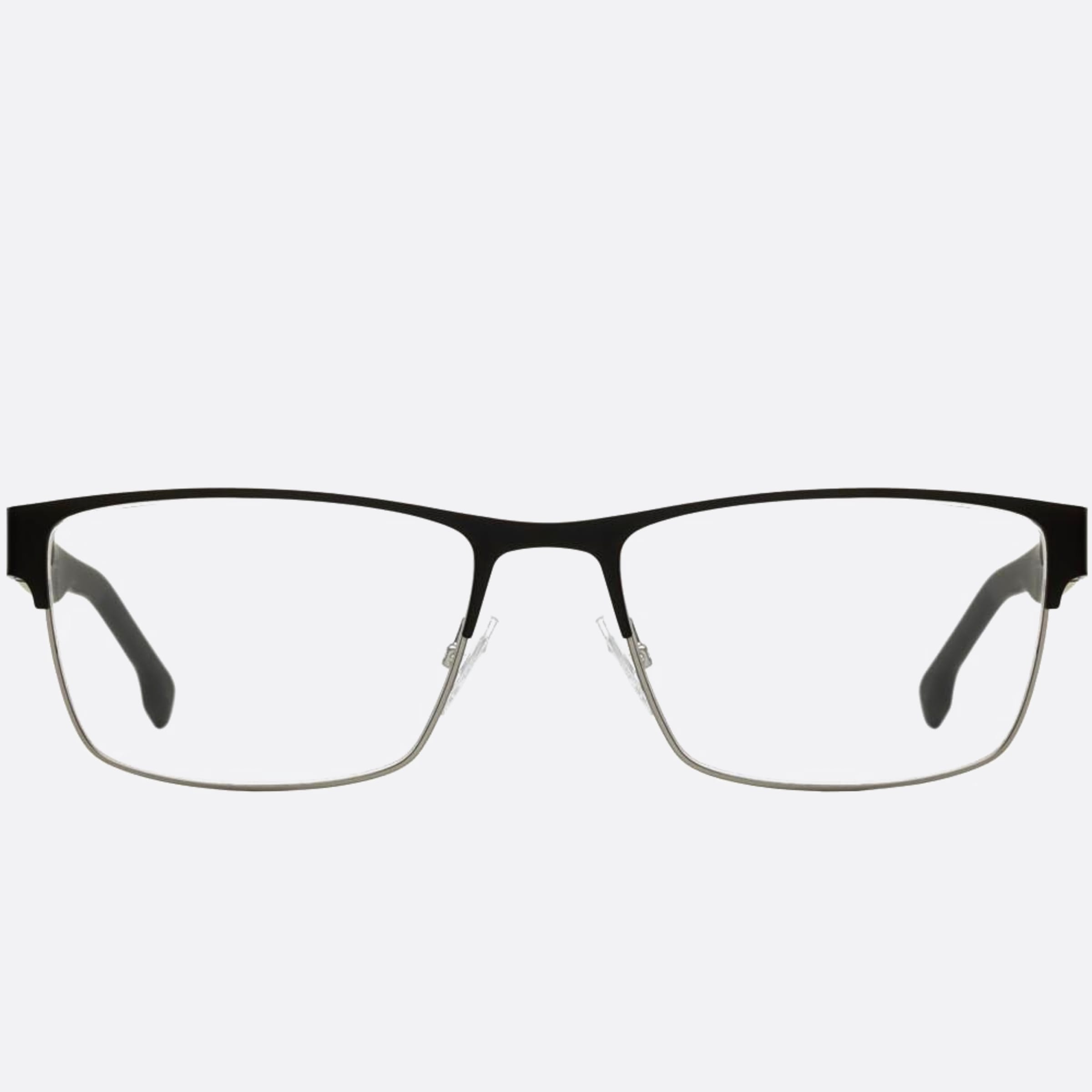 Boss 57mm Boss 05n Black Geometric Men Eyeglasses - Main View