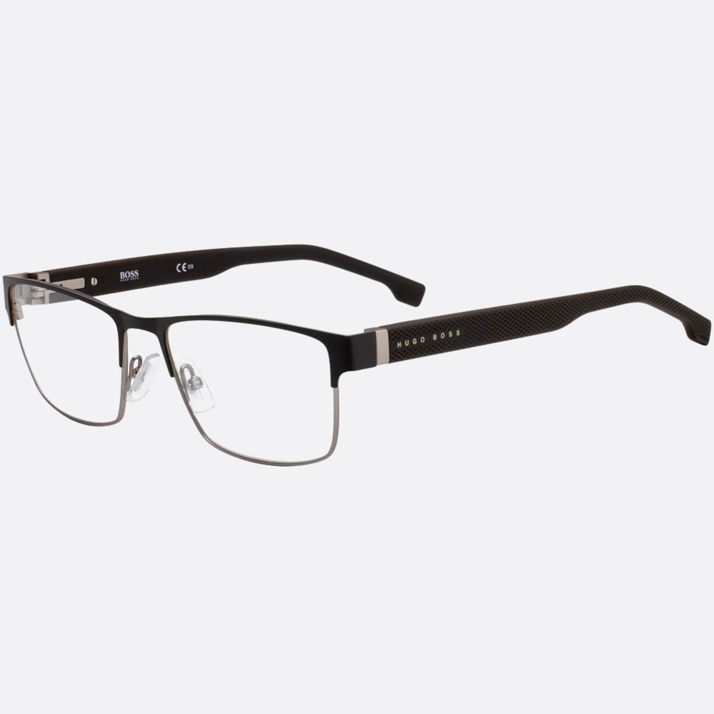 Boss 57mm Boss 05n Black Geometric Men Eyeglasses - Side View