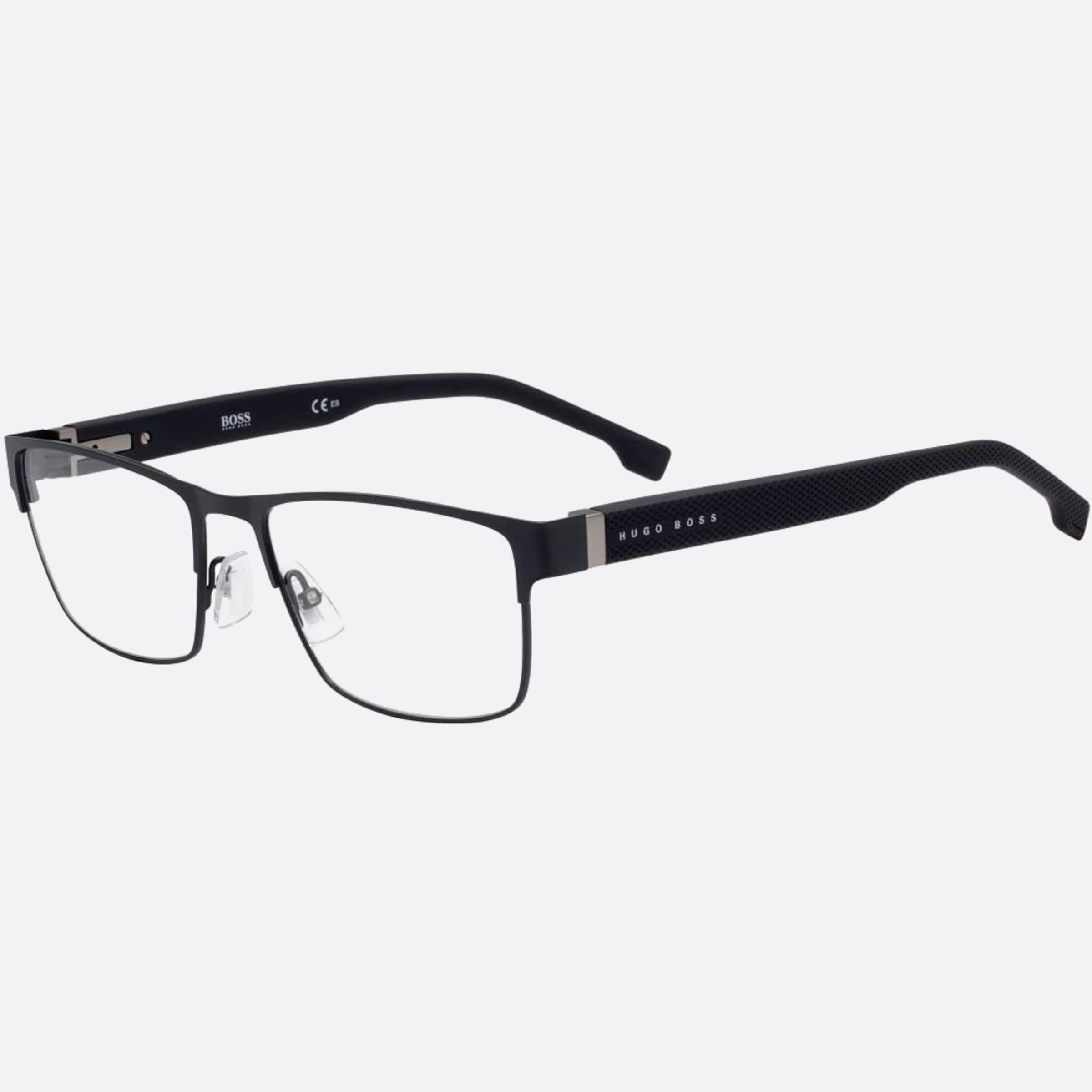Boss 57mm Boss Riw Grey Geometric Men Eyeglasses - Side View