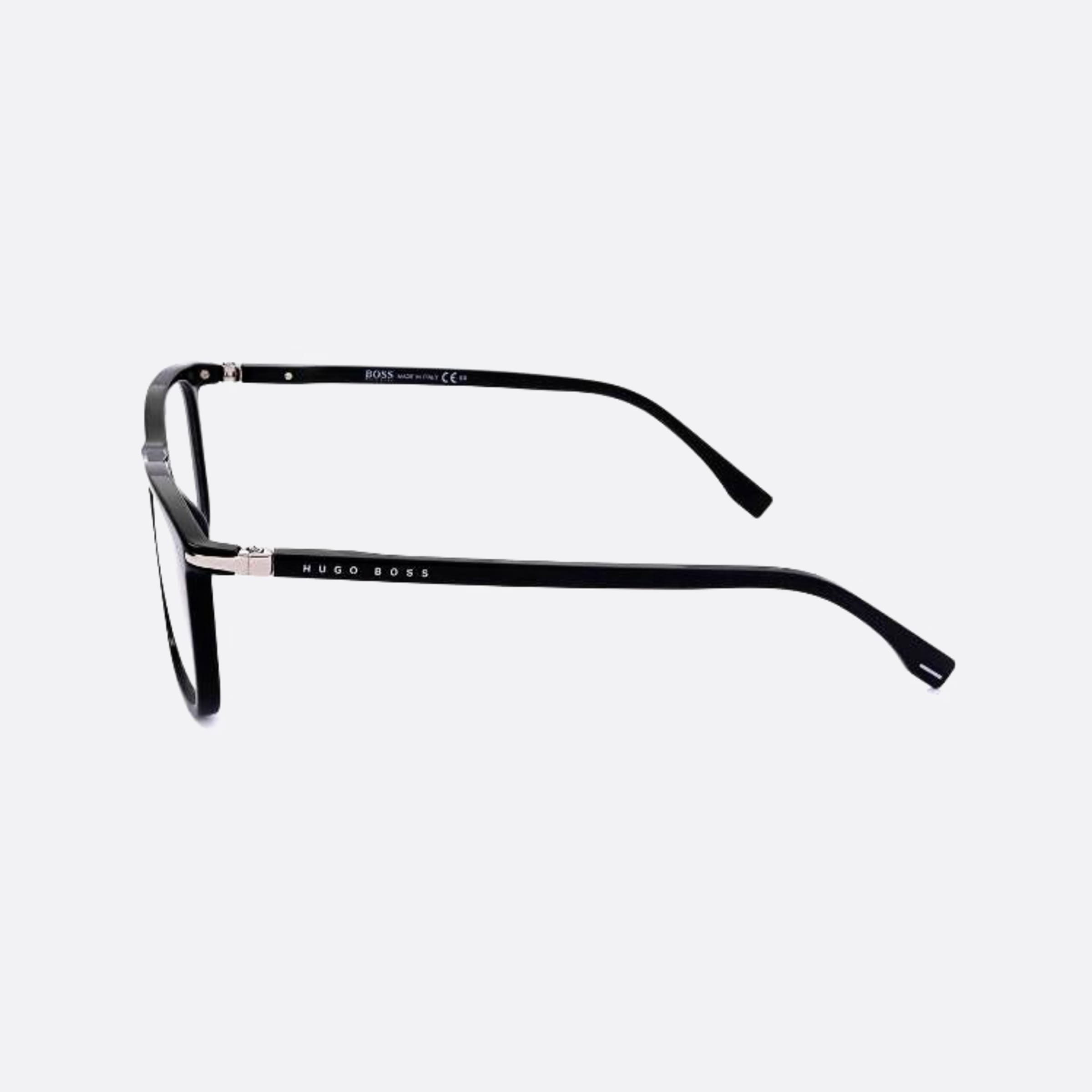 Boss 55mm Boss Black Geometric Men Eyeglasses - Detail View