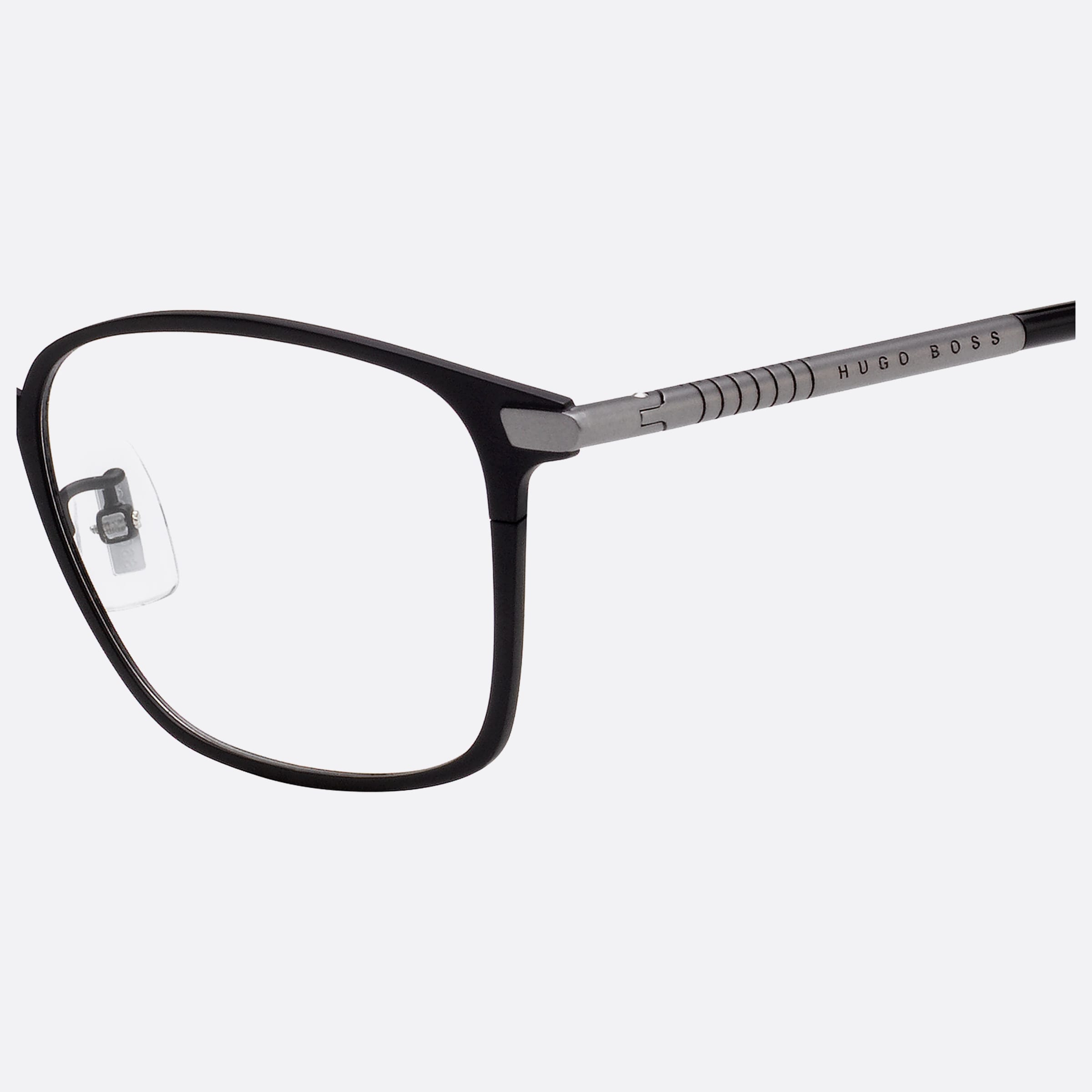 Boss 53mm Boss Black Geometric Men Eyeglasses - Detail View