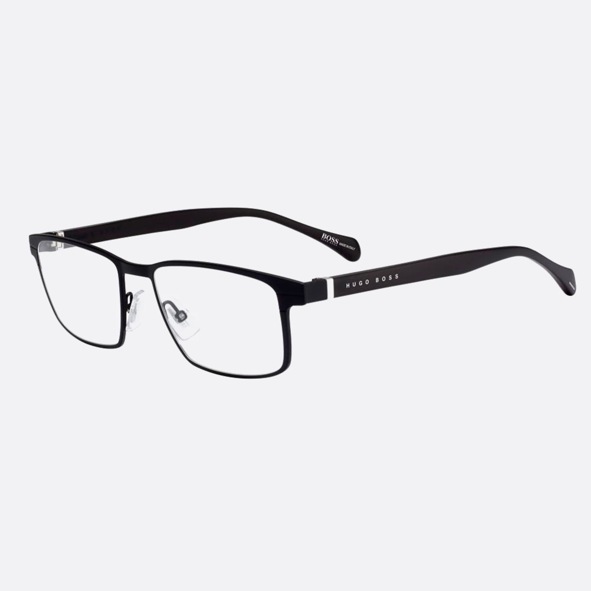 Boss 56mm Boss Black Geometric Men Eyeglasses - Side View