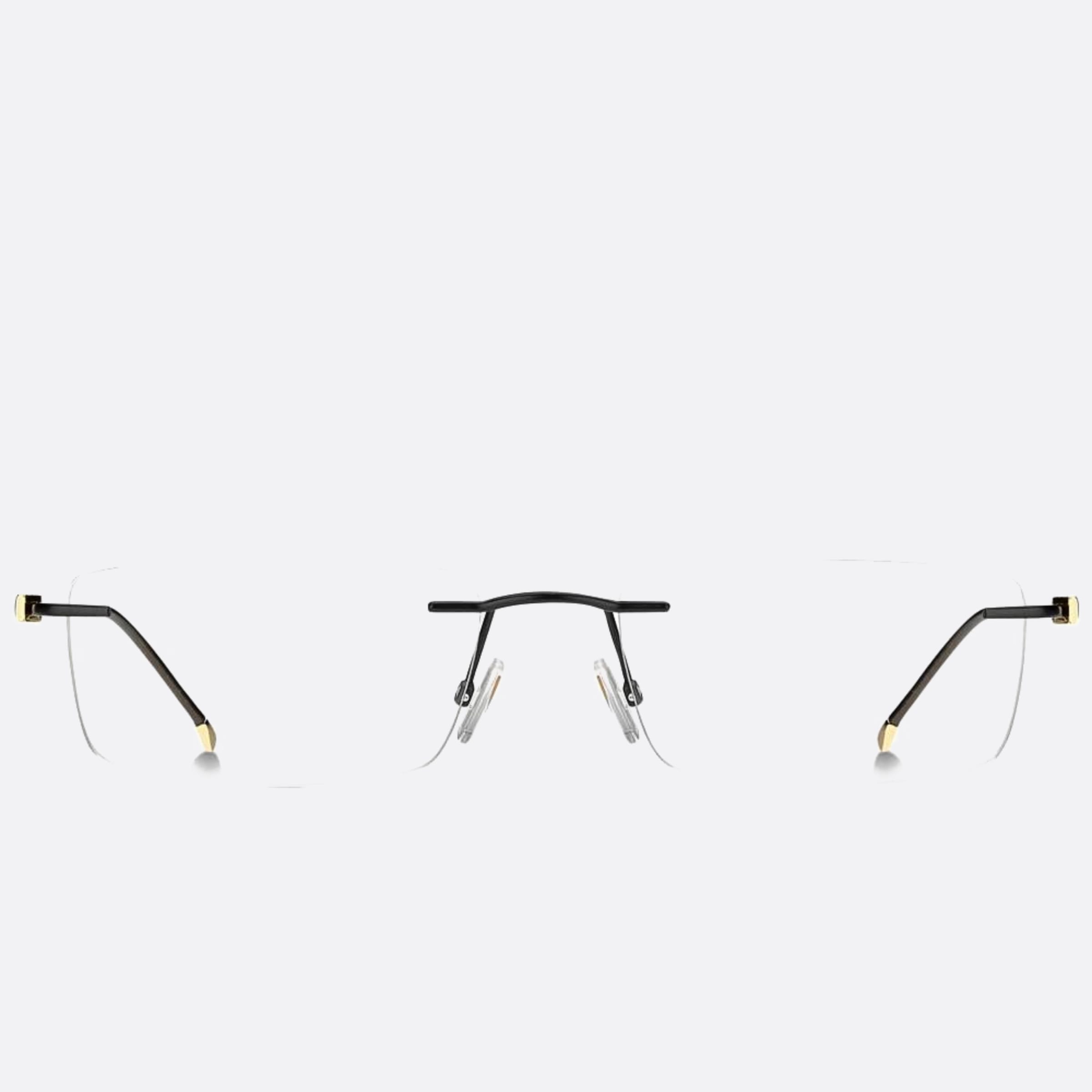 Boss 57mm Boss Black Geometric Men Eyeglasses - Main View