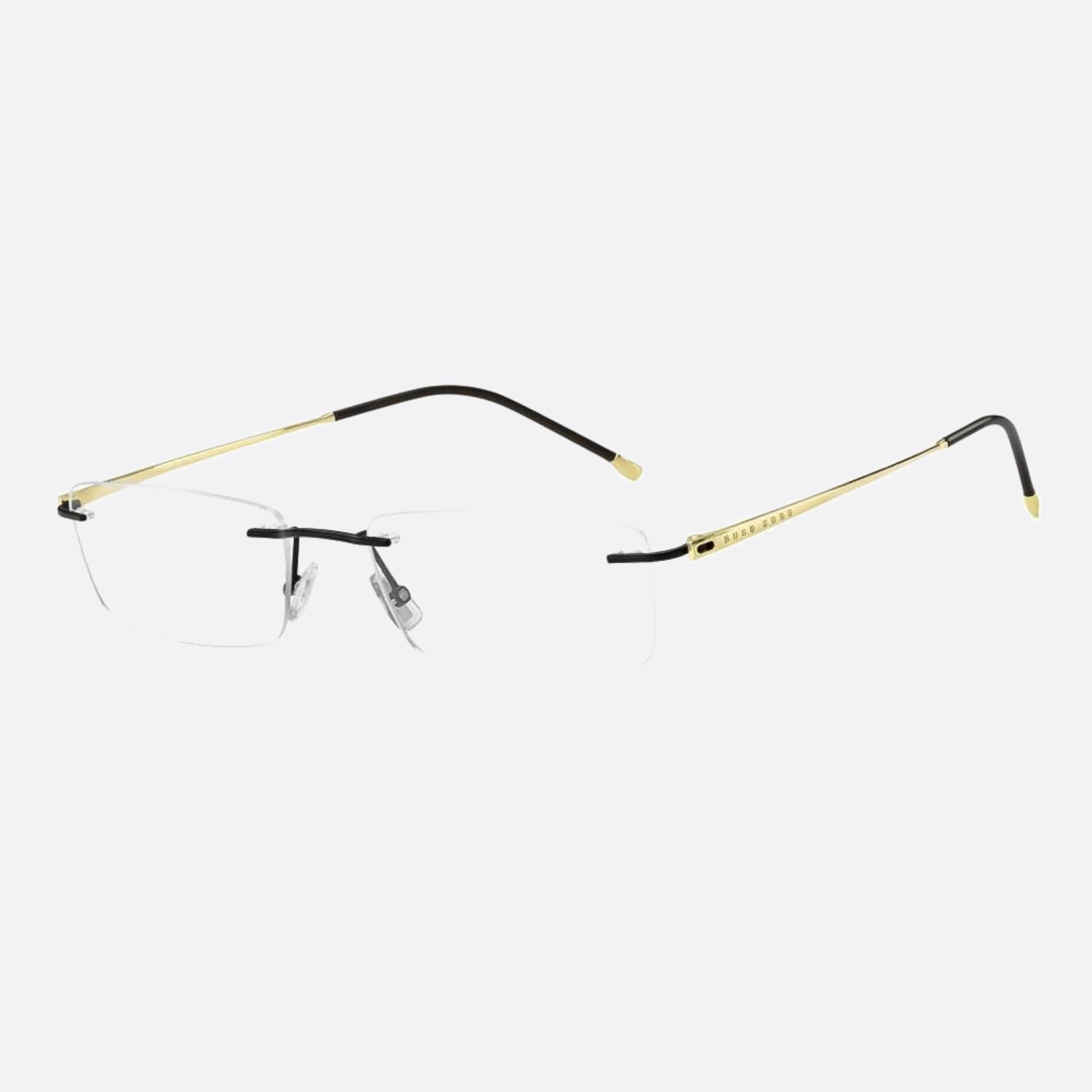 Boss 57mm Boss Black Geometric Men Eyeglasses - Side View