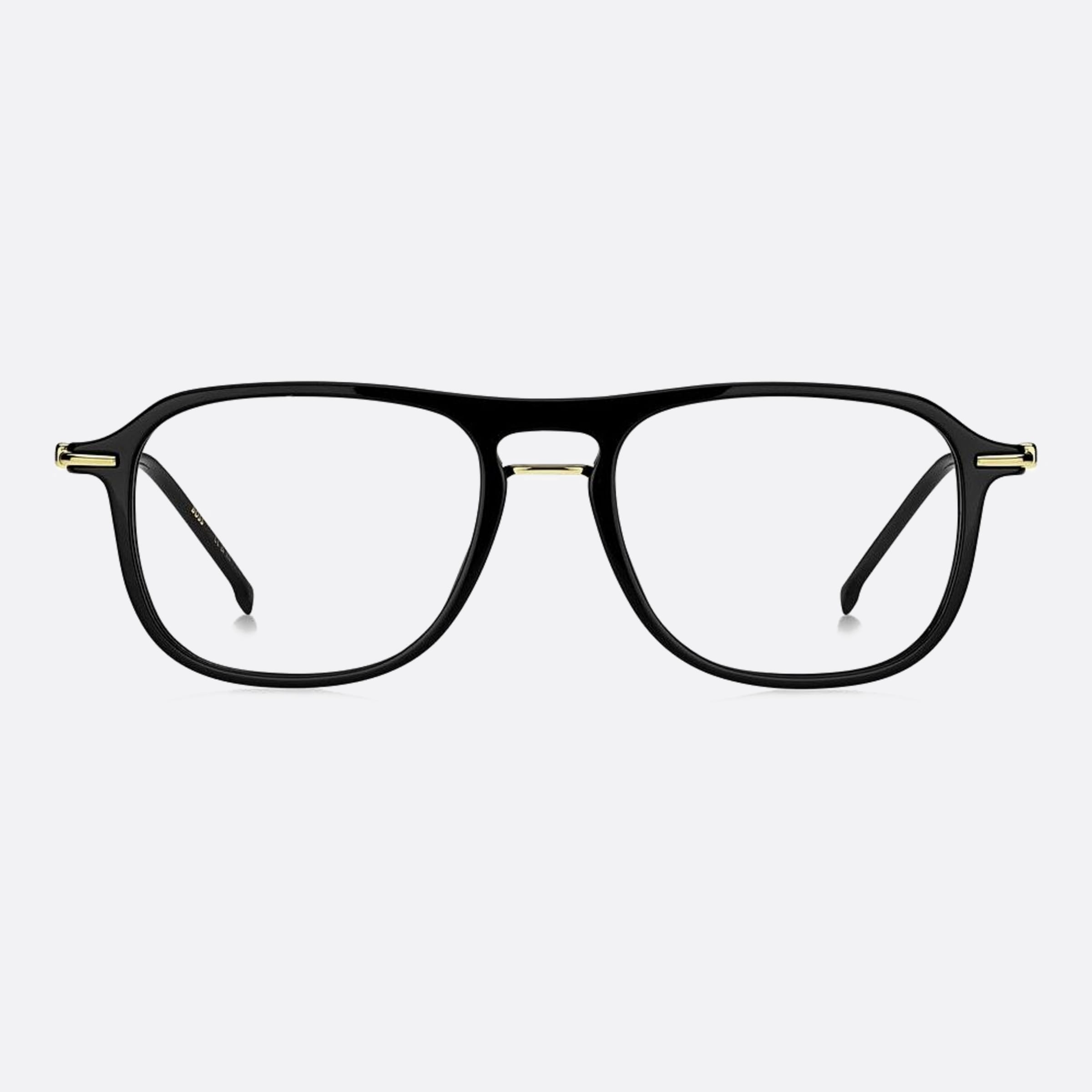 Boss 52mm Boss 2m2 Black Geometric Men Eyeglasses - Main View