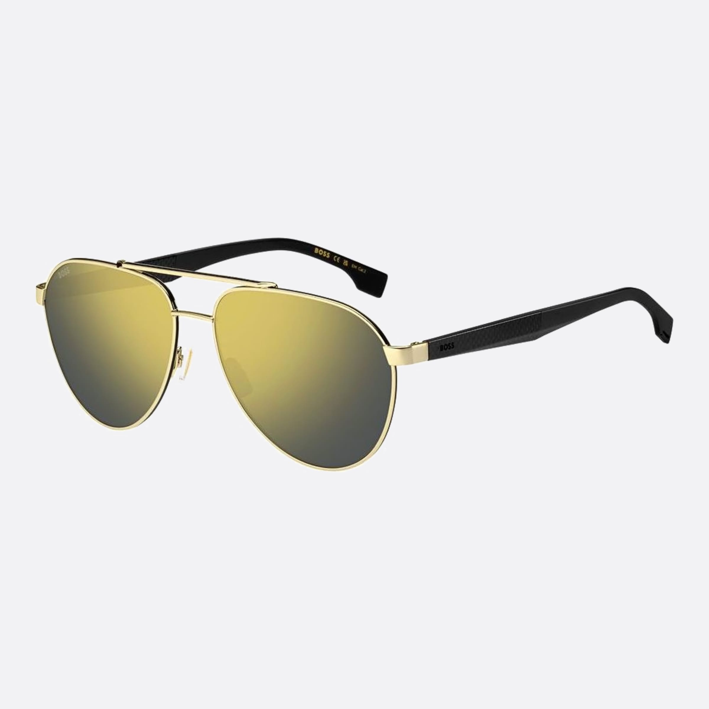 Boss 60mm Boss Rhl Gold Pilot Men Sunglasses - Side View