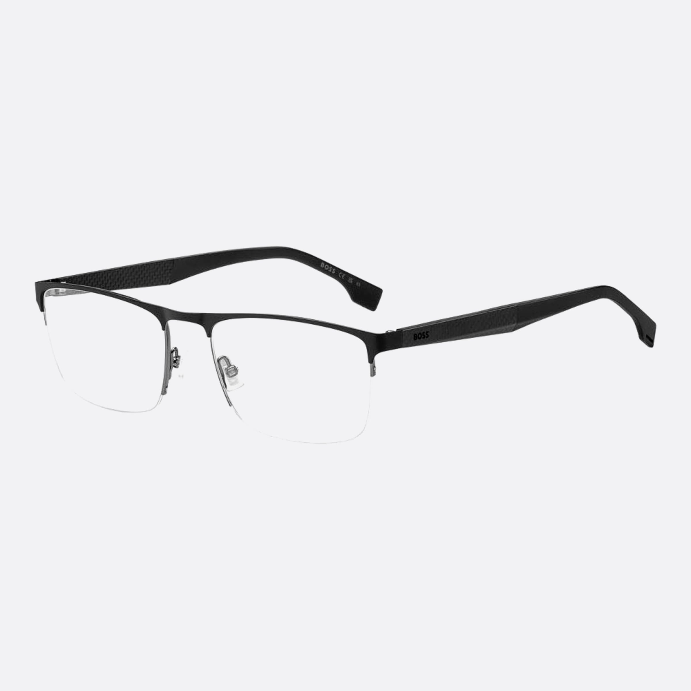 Boss 58mm Boss 0an Black Geometric Men Eyeglasses - Side View