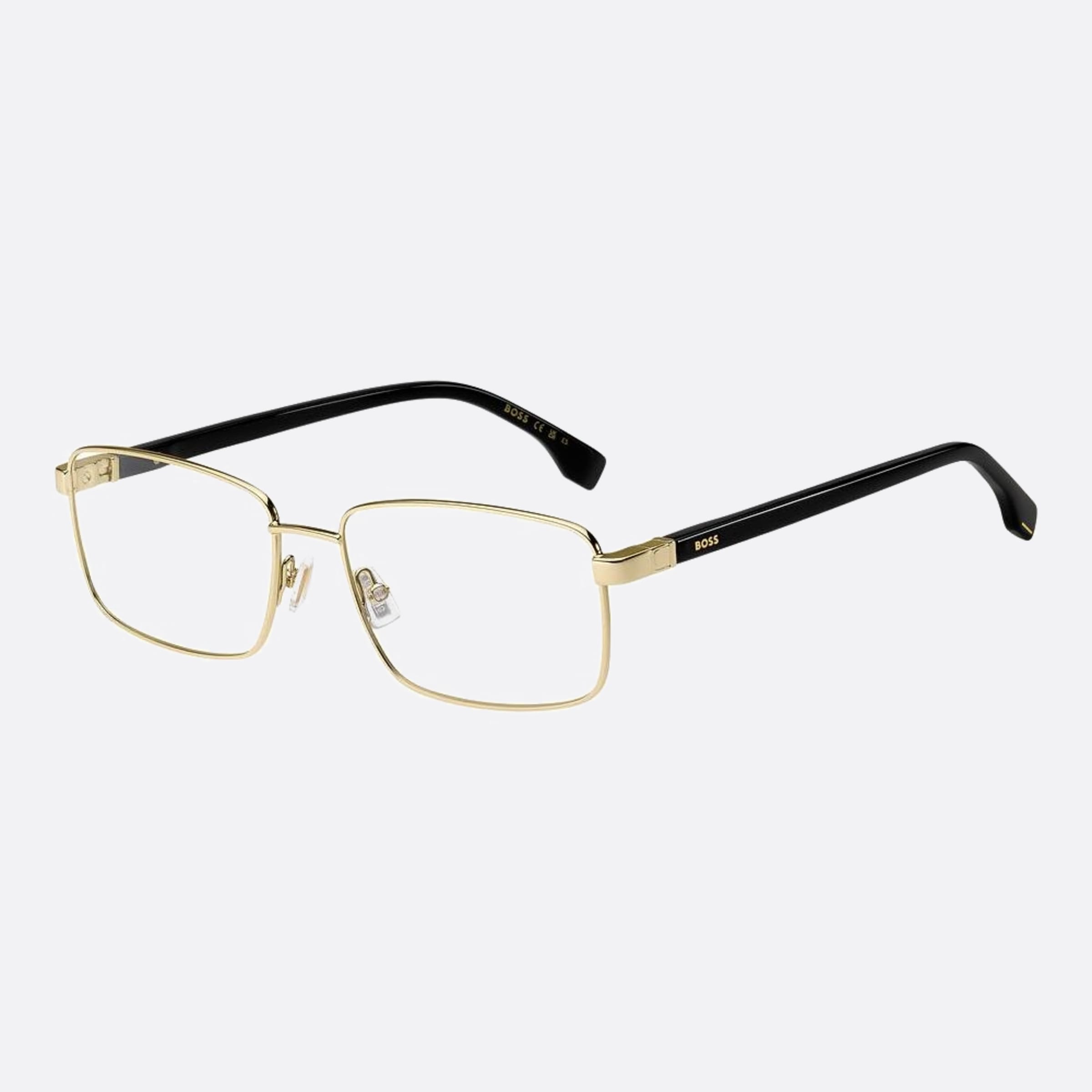 Boss 57mm Boss Rhl Gold Geometric Men Eyeglasses - Side View