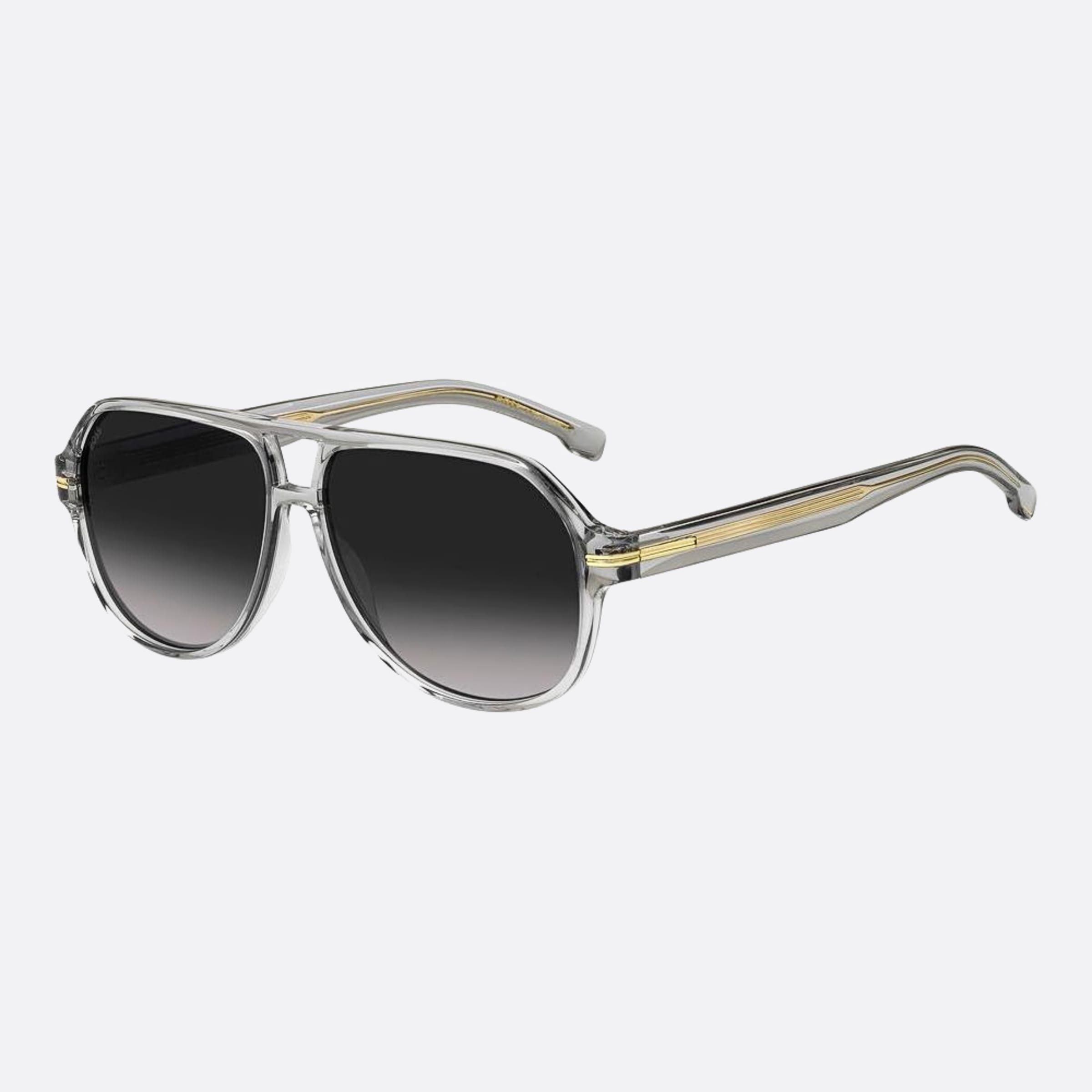 Boss 59mm Boss Kb7 Grey Squared Men Sunglasses - Side View