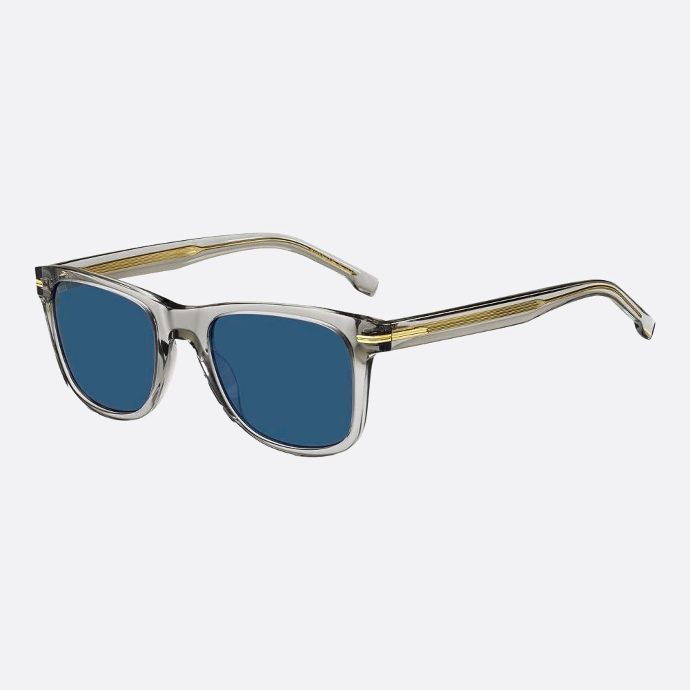 Boss 52mm Boss Kb7 Grey Squared Men Sunglasses - Side View
