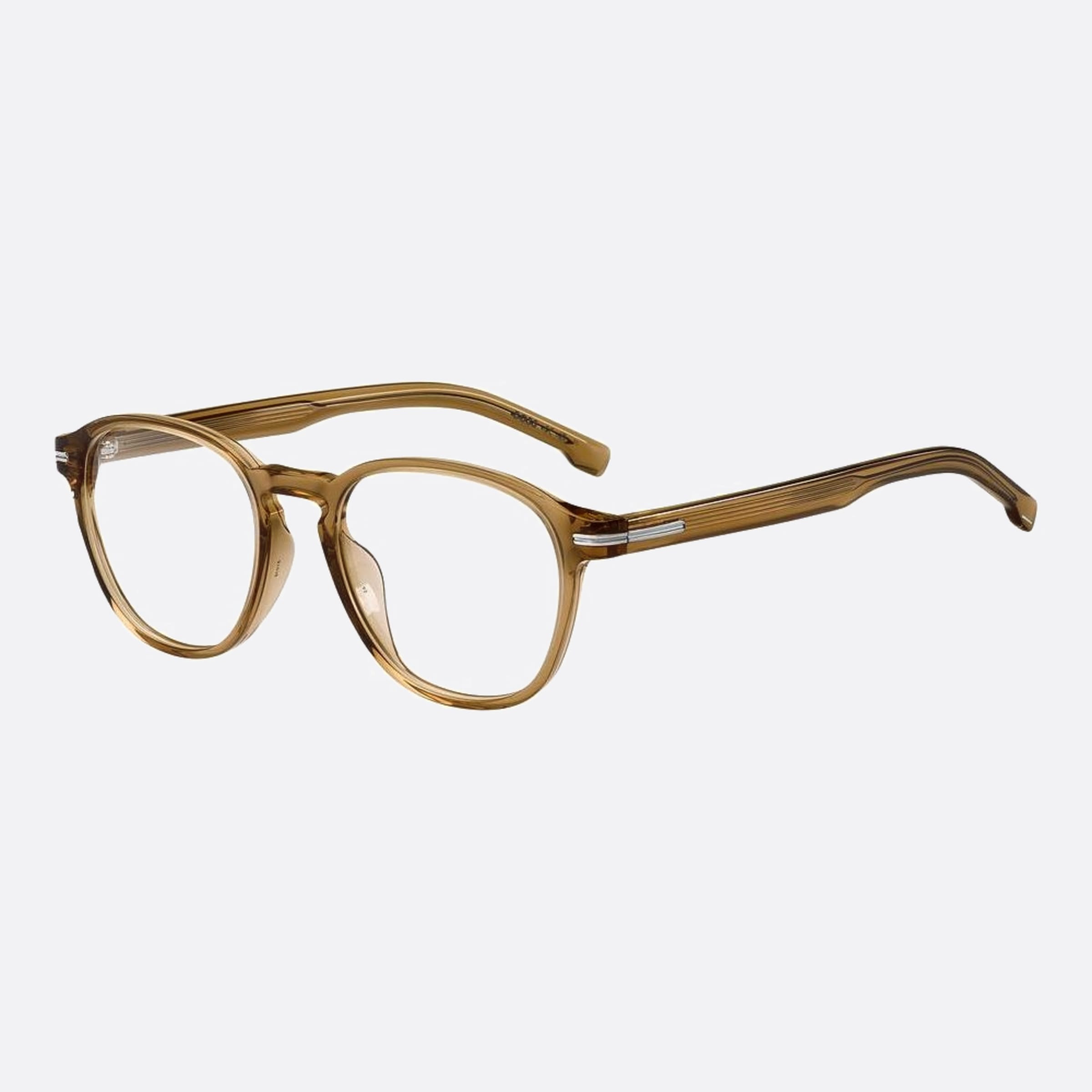Boss 51mm Boss 10a Brown Round Men Eyeglasses - Side View