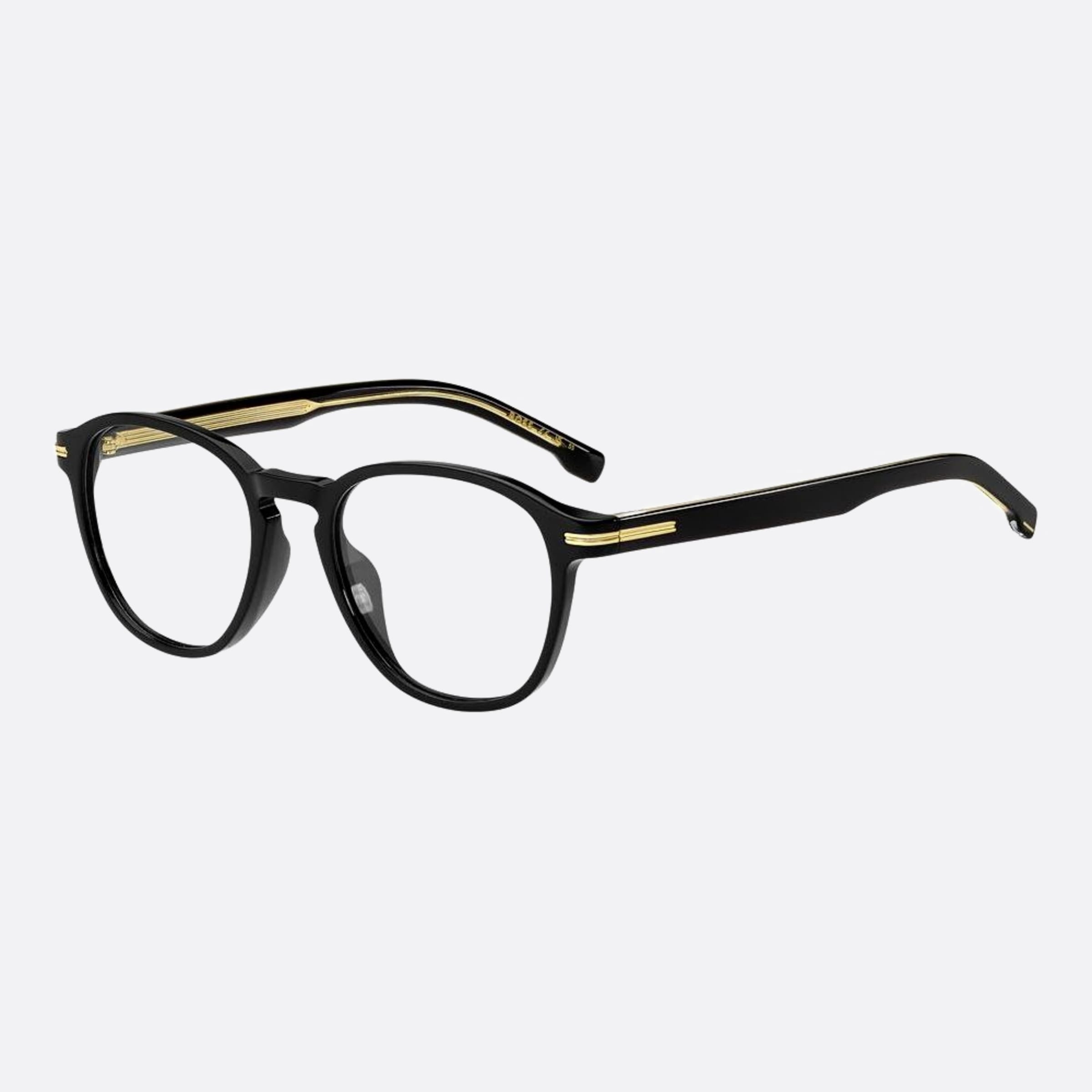 Boss 51mm Boss Black Round Men Eyeglasses - Side View