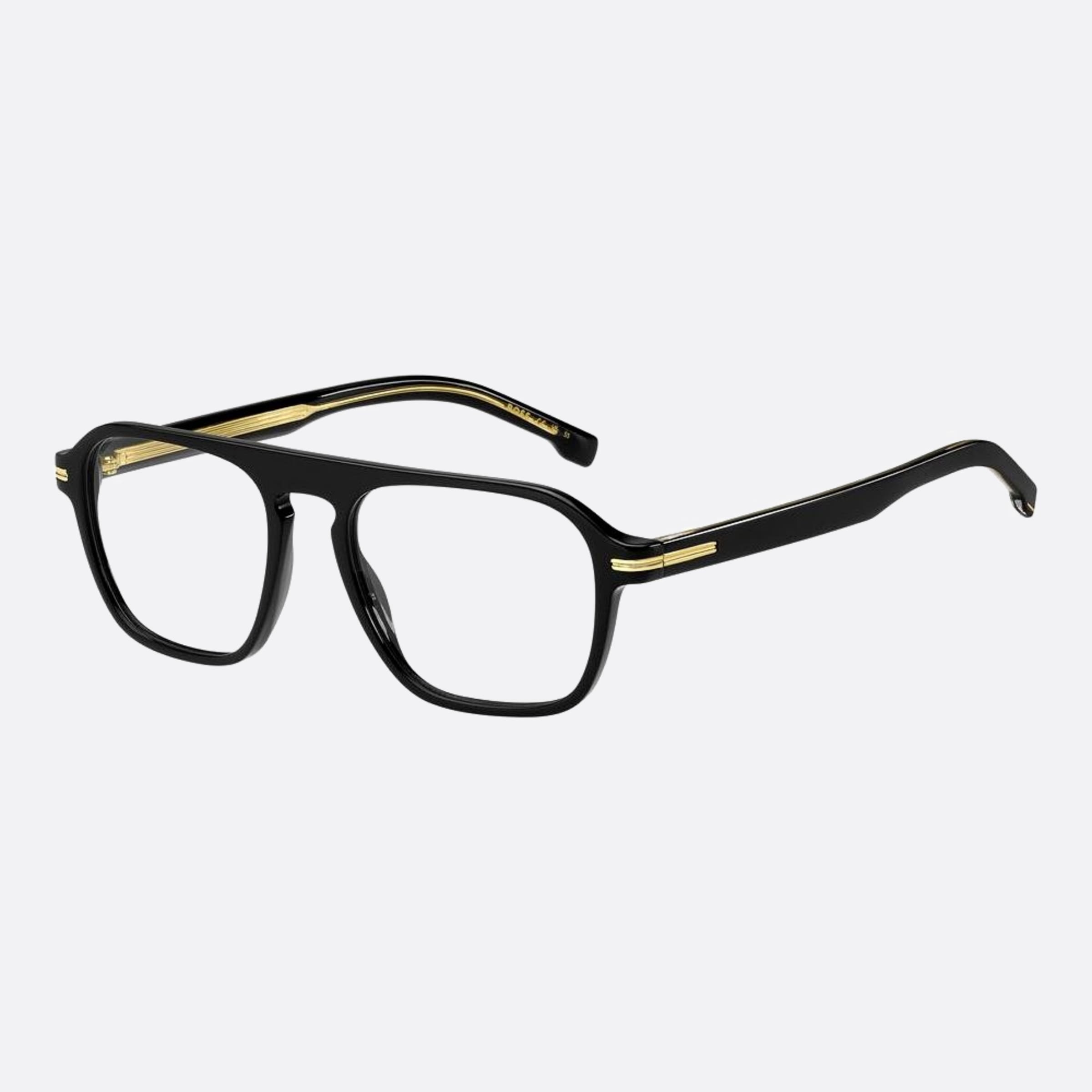 Boss 52mm Boss Black Geometric Men Eyeglasses - Side View