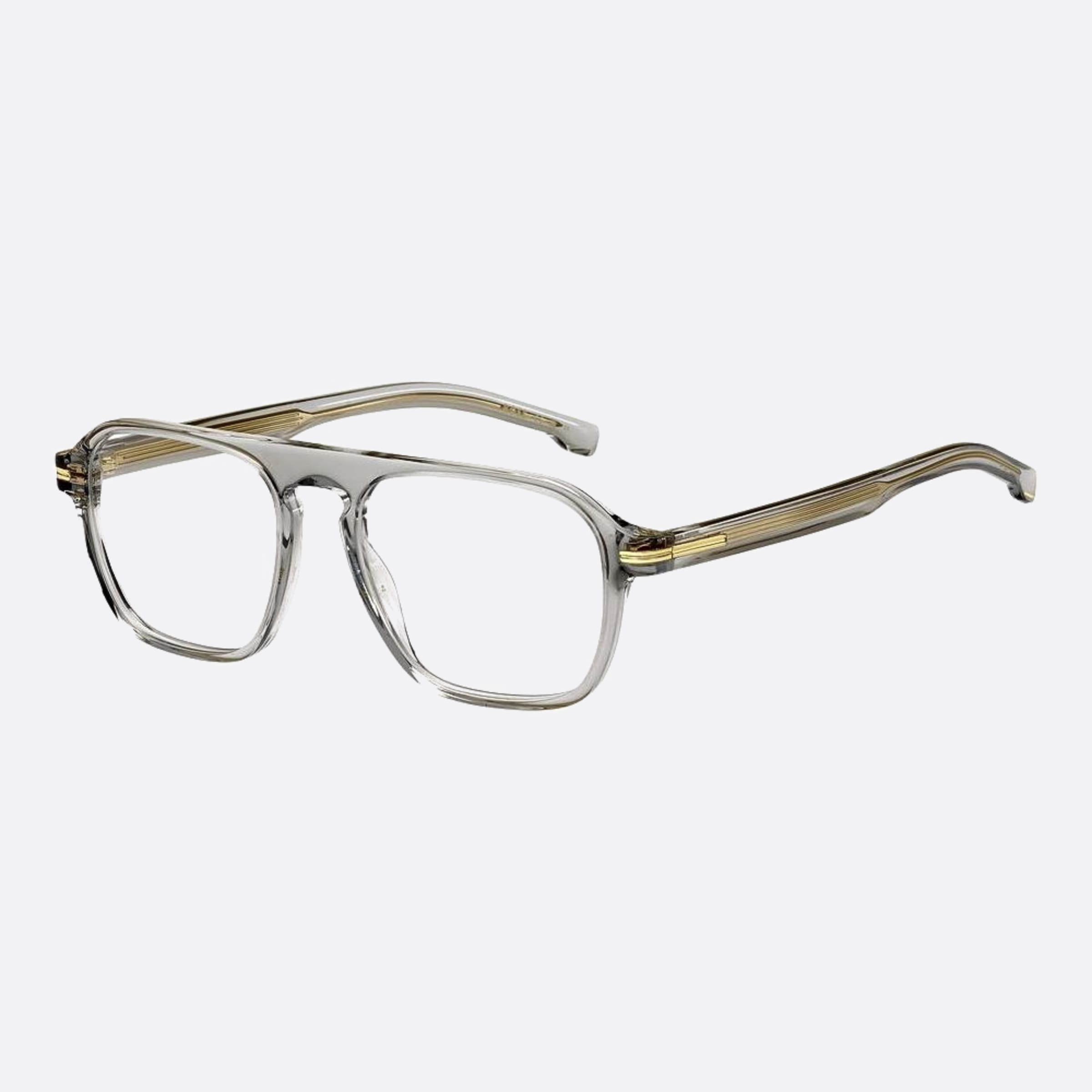 Boss 52mm Boss Kb7 Grey Geometric Men Eyeglasses - Side View