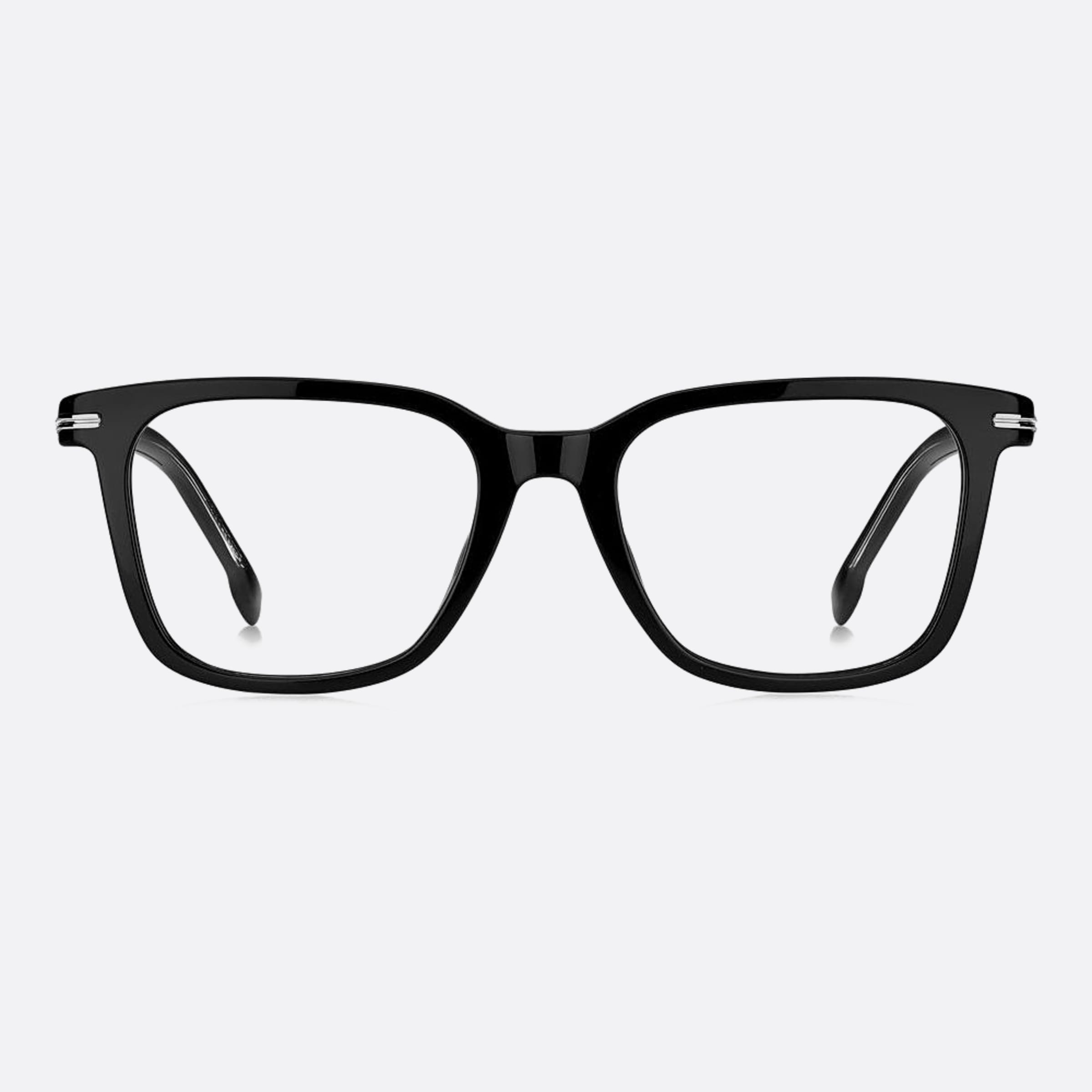 Boss 52mm Boss Black Geometric Men Eyeglasses - Main View