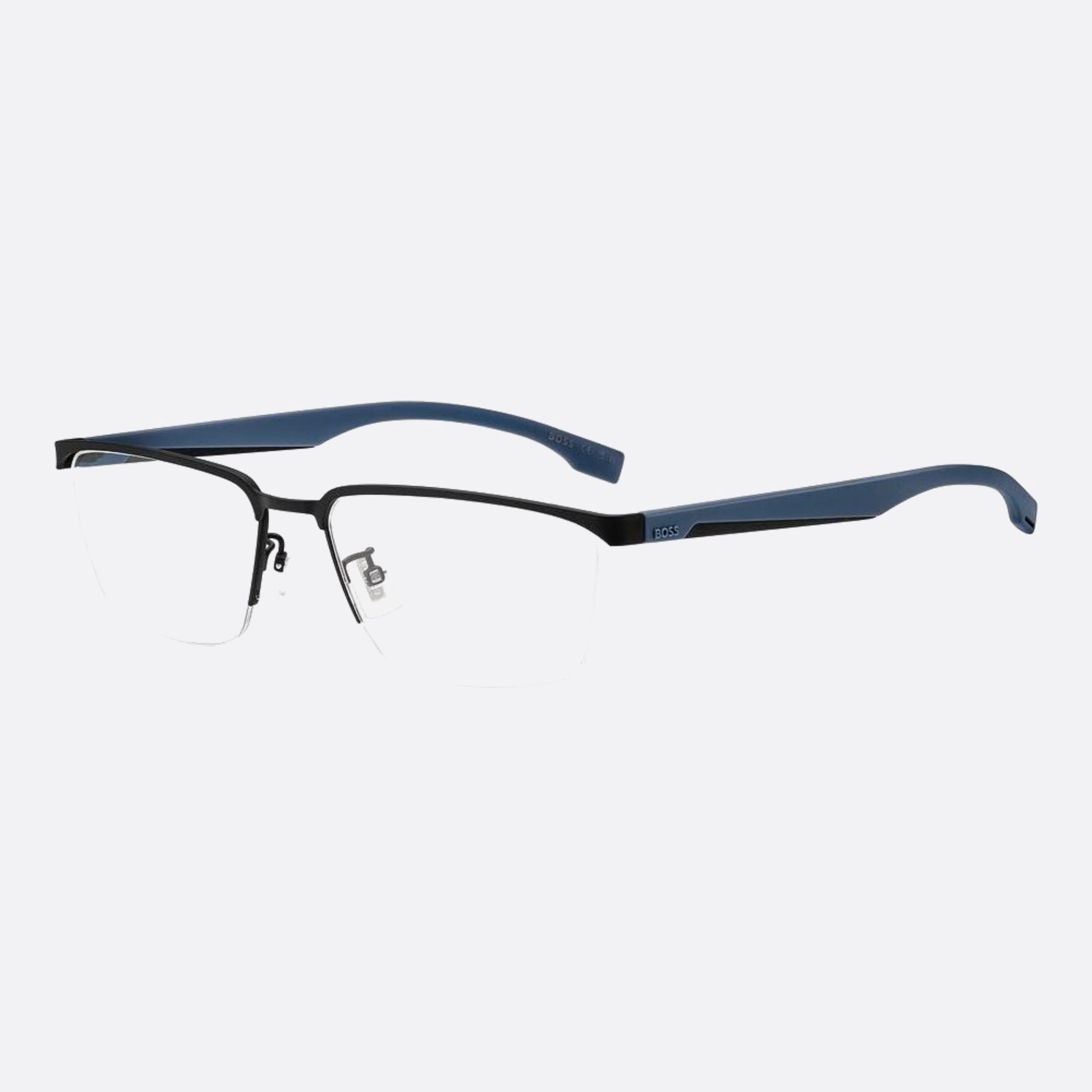 Boss 57mm Boss Black Geometric Men Eyeglasses - Side View