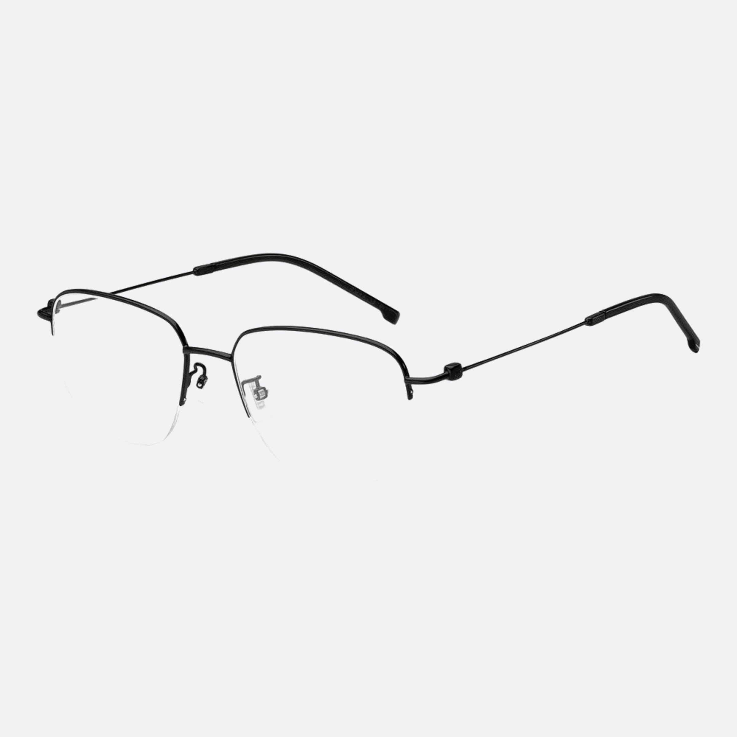 Boss 54mm Boss Black Geometric Men Eyeglasses - Side View