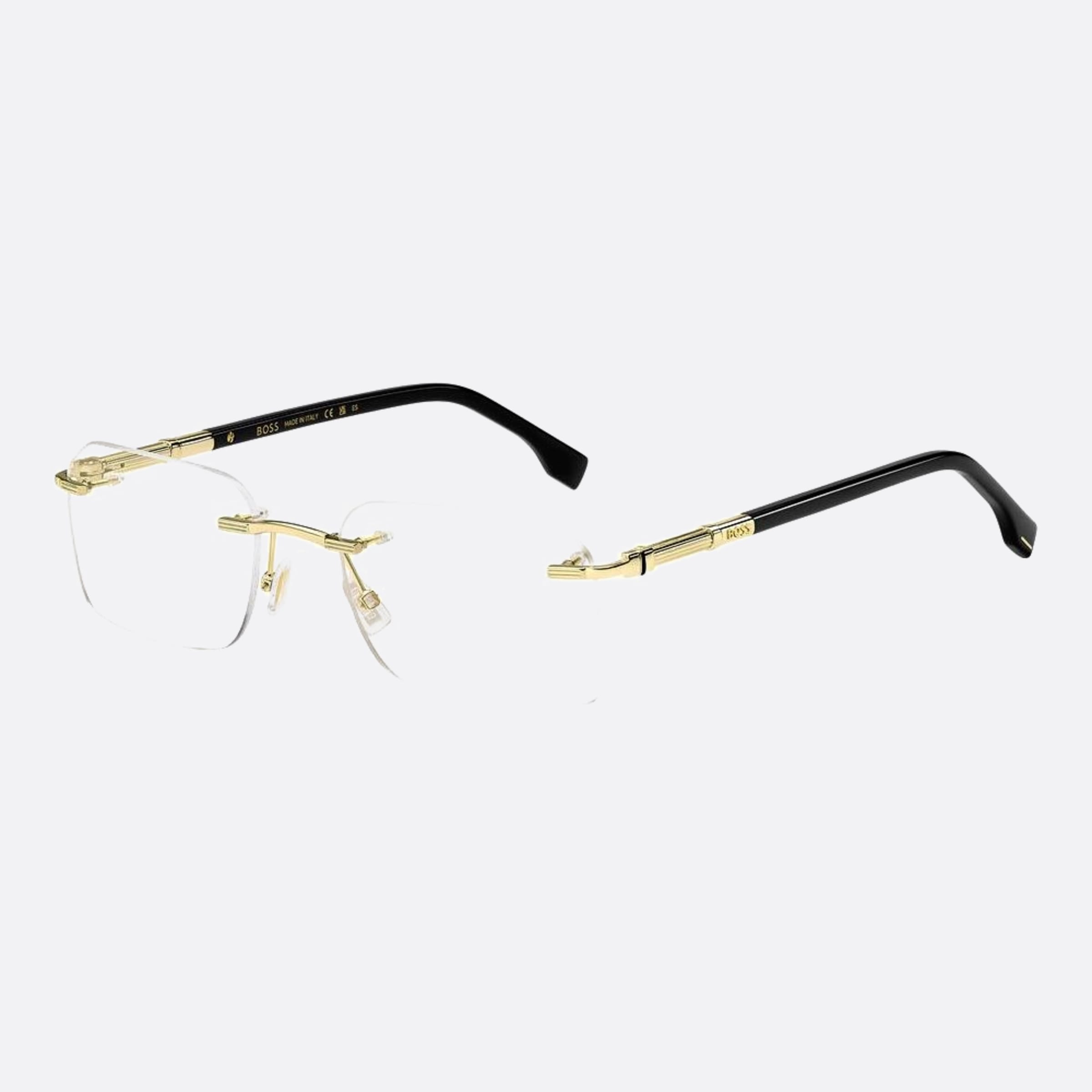 Boss 54mm Boss Rhl Gold Geometric Men Eyeglasses - Side View
