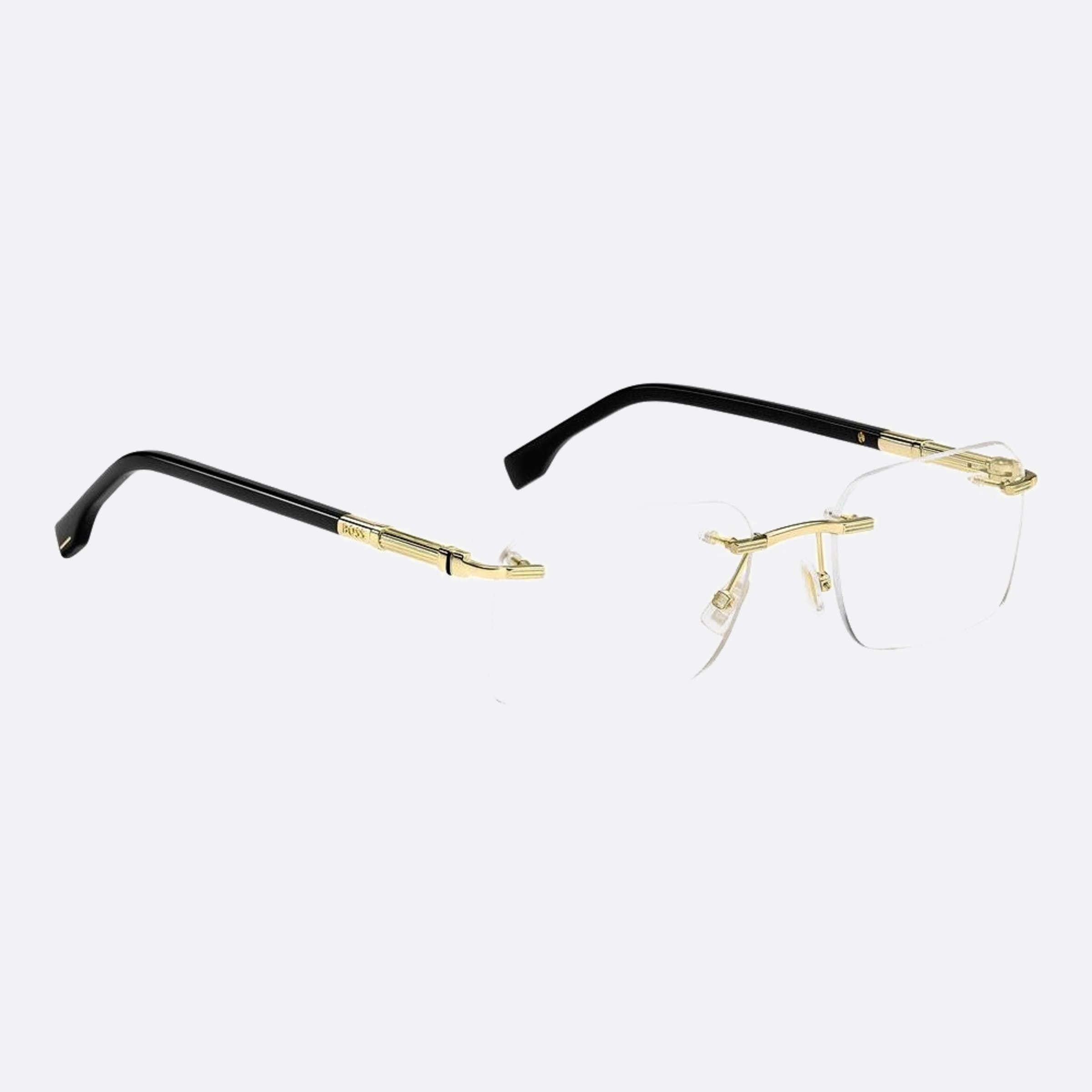 Boss 54mm Boss Rhl Gold Geometric Men Eyeglasses - Detail View