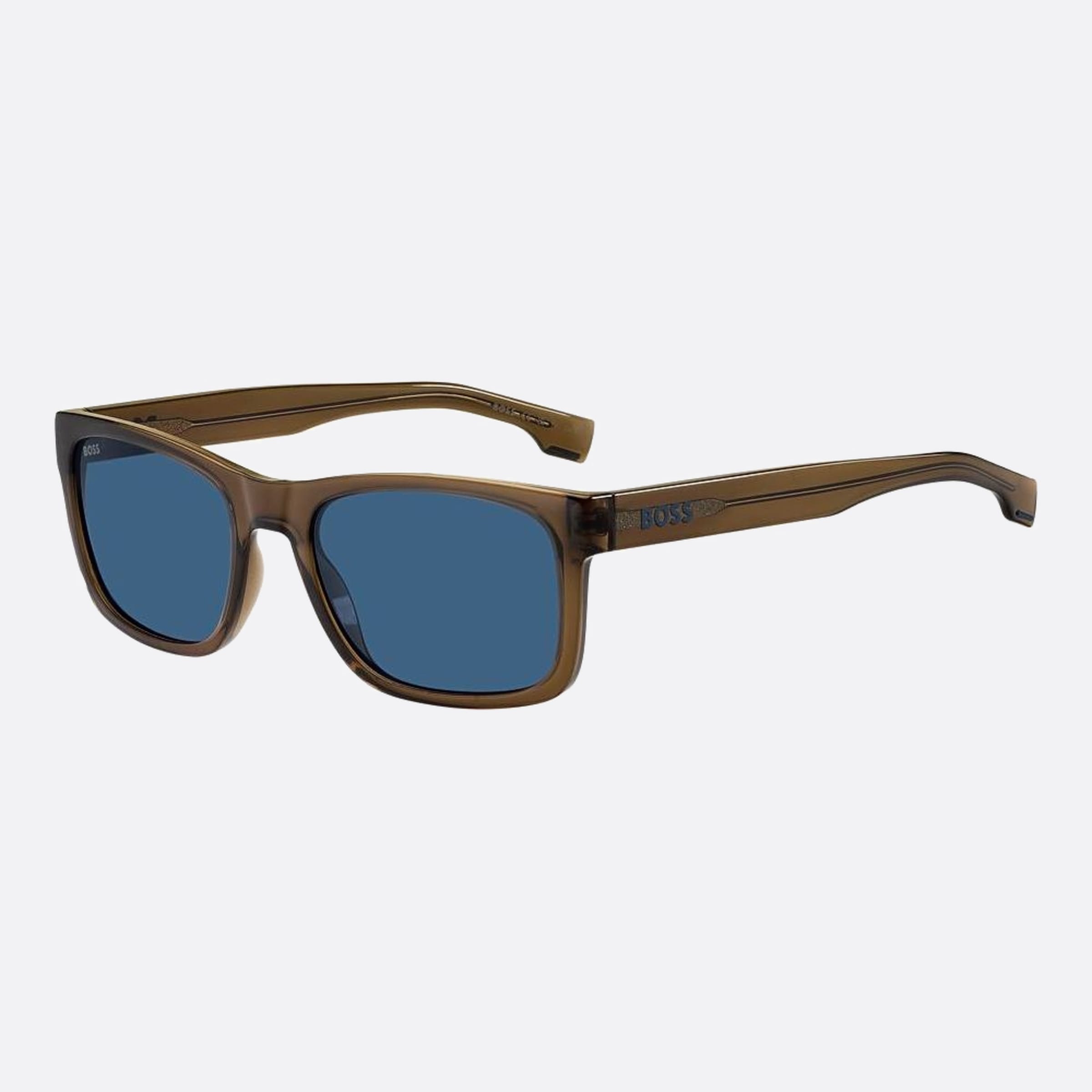 Boss 55mm Boss 09q Brown Geometric Men Sunglasses - Side View