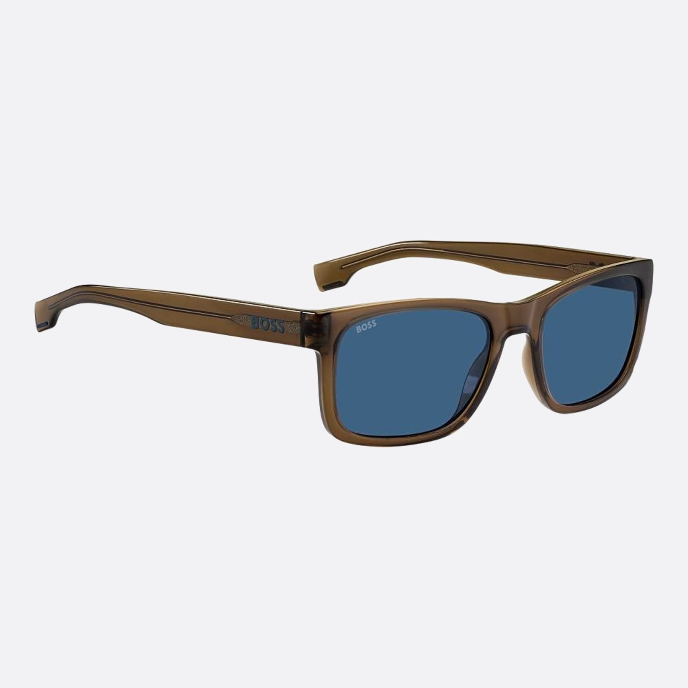 Boss 55mm Boss 09q Brown Geometric Men Sunglasses - Detail View