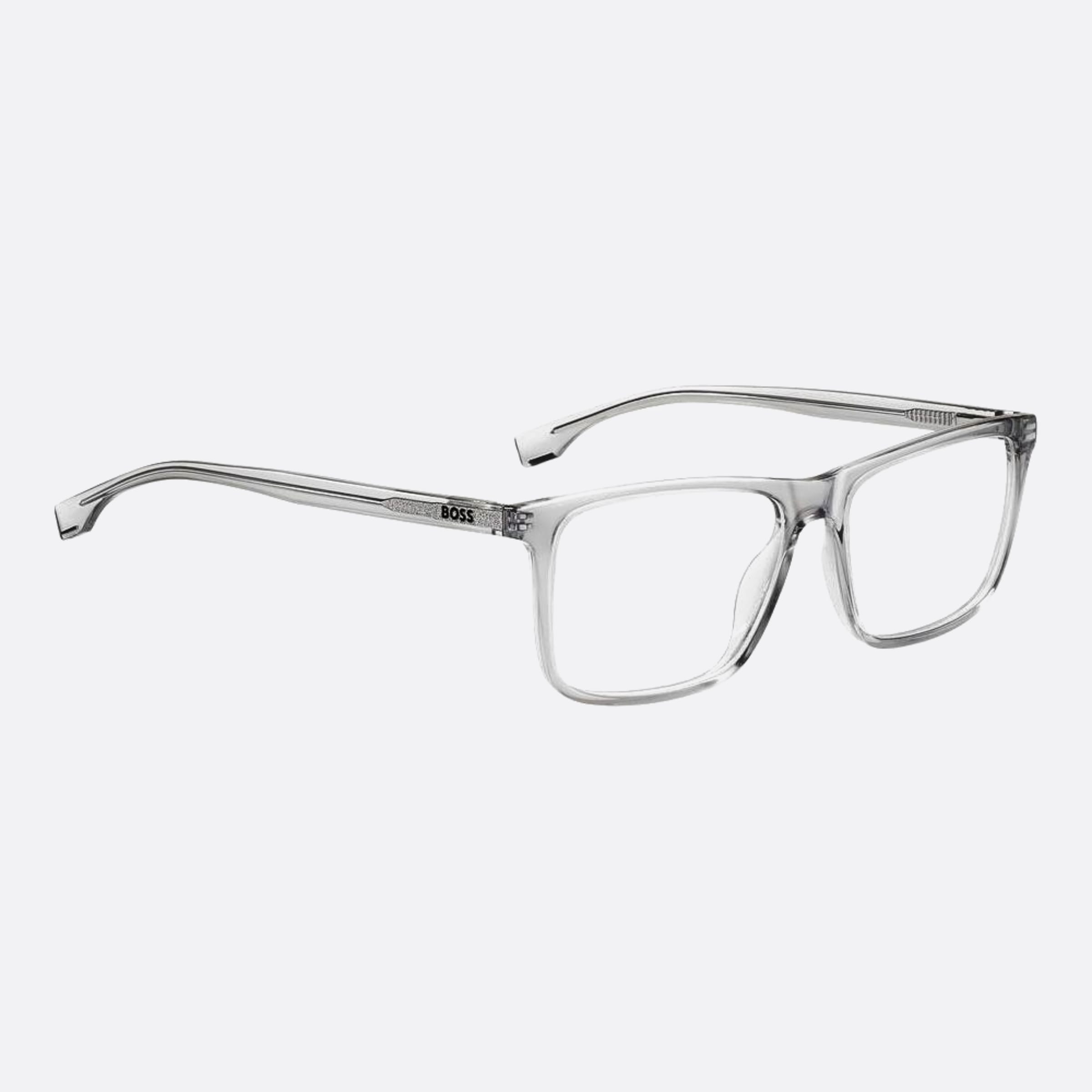 Boss 56mm Boss Kb7 Grey Geometric Men Eyeglasses - Detail View