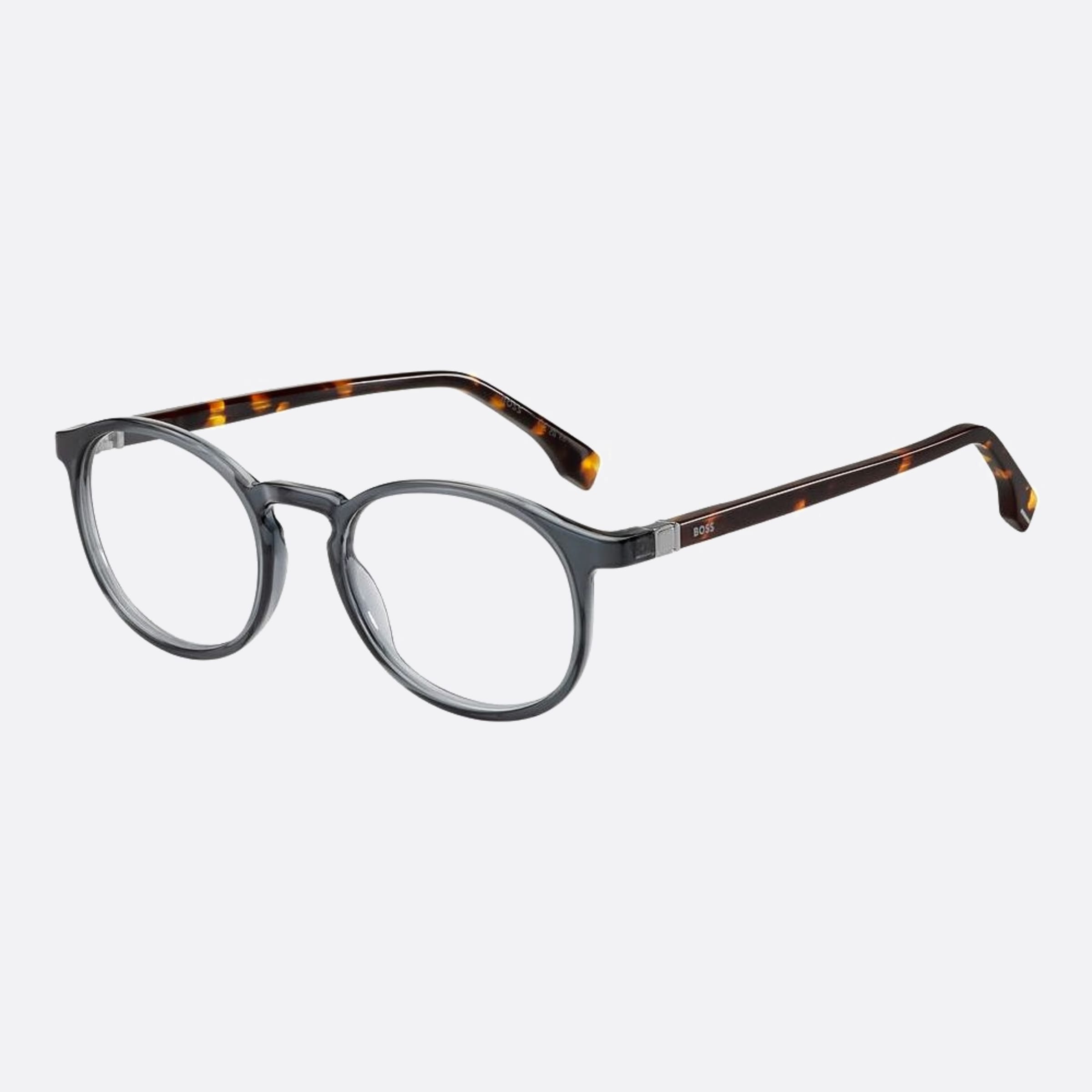 Boss 50mm Boss Aci Grey Geometric Men Eyeglasses - Side View