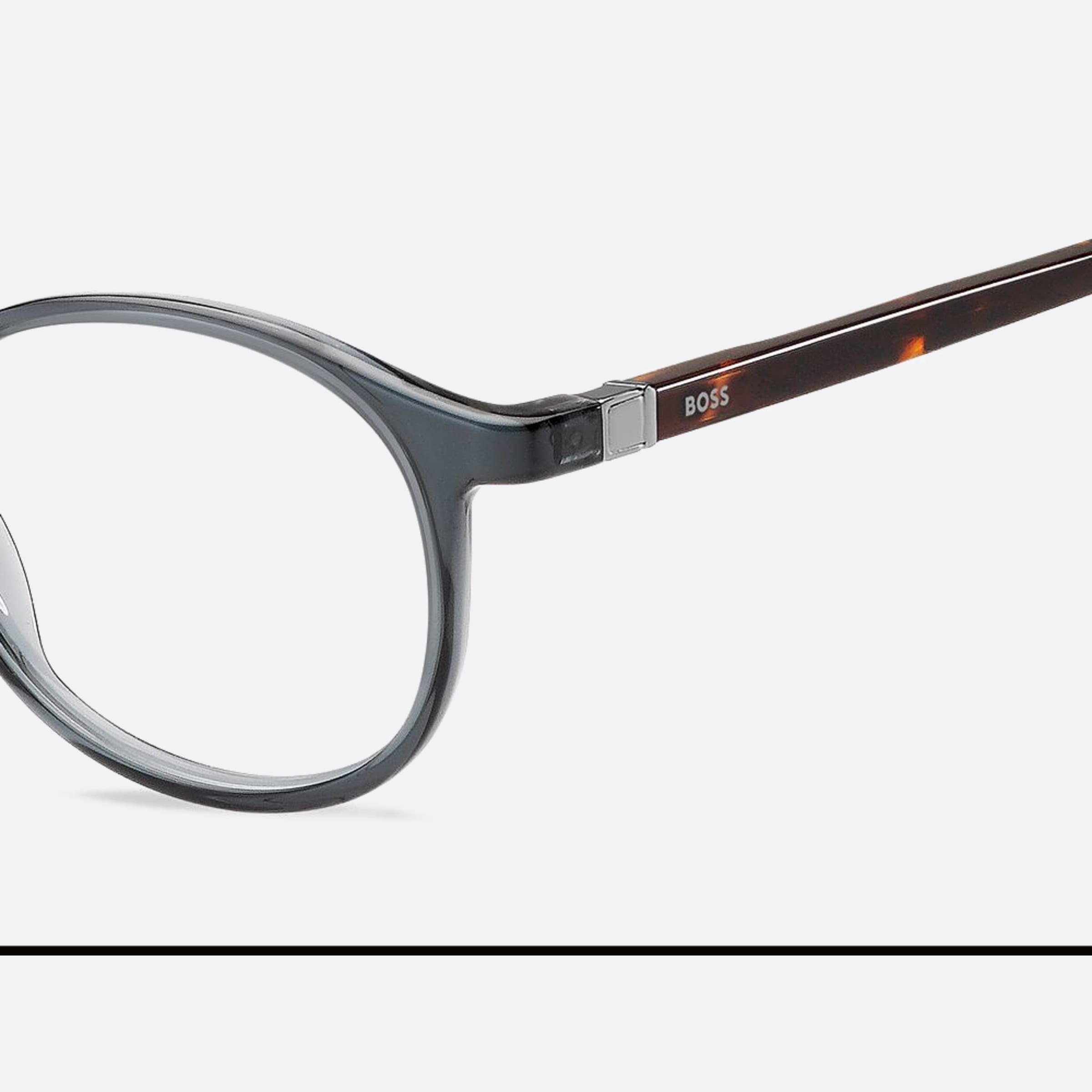 Boss 50mm Boss Aci Grey Geometric Men Eyeglasses - Additional Angle