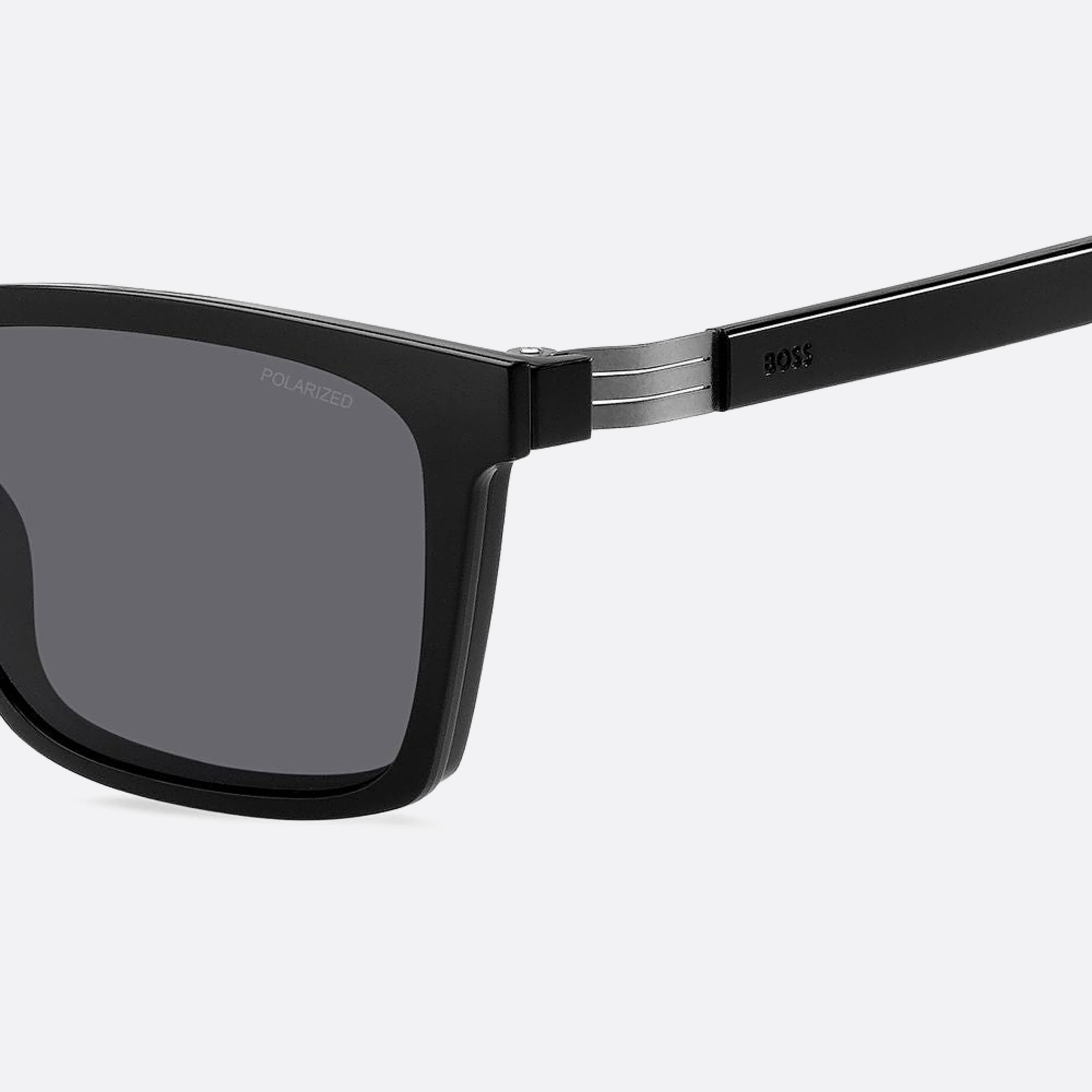 Boss 56mm Boss Black Squared Polarized Men Sunglasses - Additional Angle
