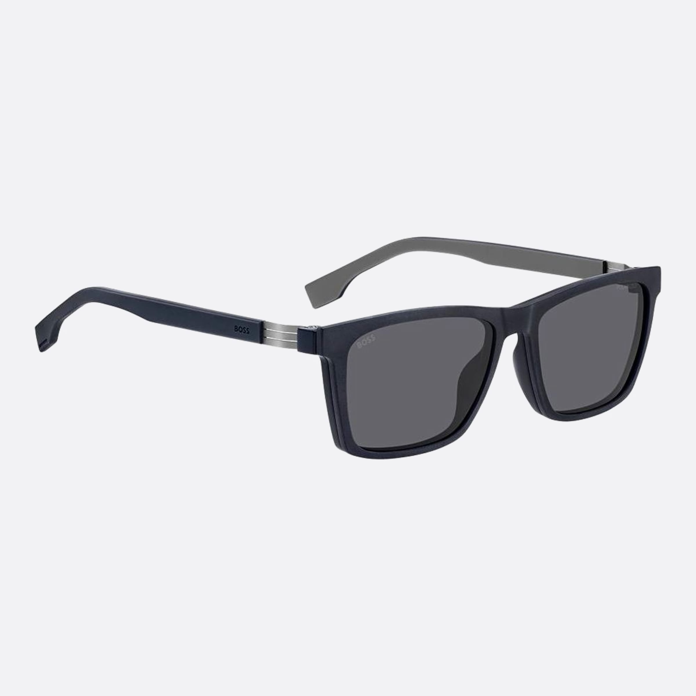 Boss 56mm Boss Xw0 Blue Squared Polarized Men Sunglasses - Detail View