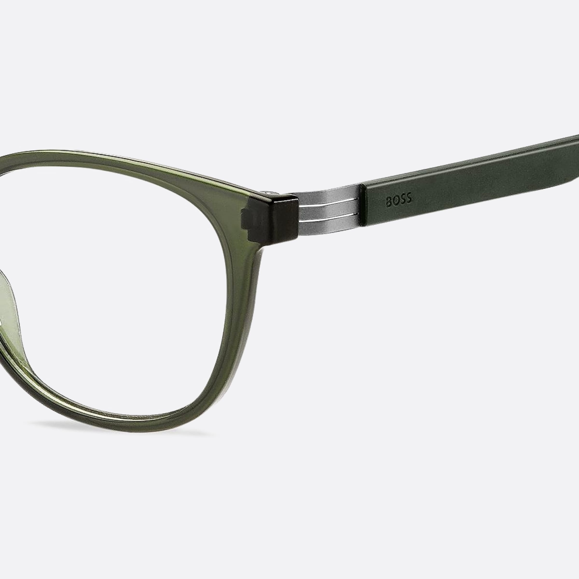 Boss 52mm Boss 1ed Green Squared Men Eyeglasses - Detail View