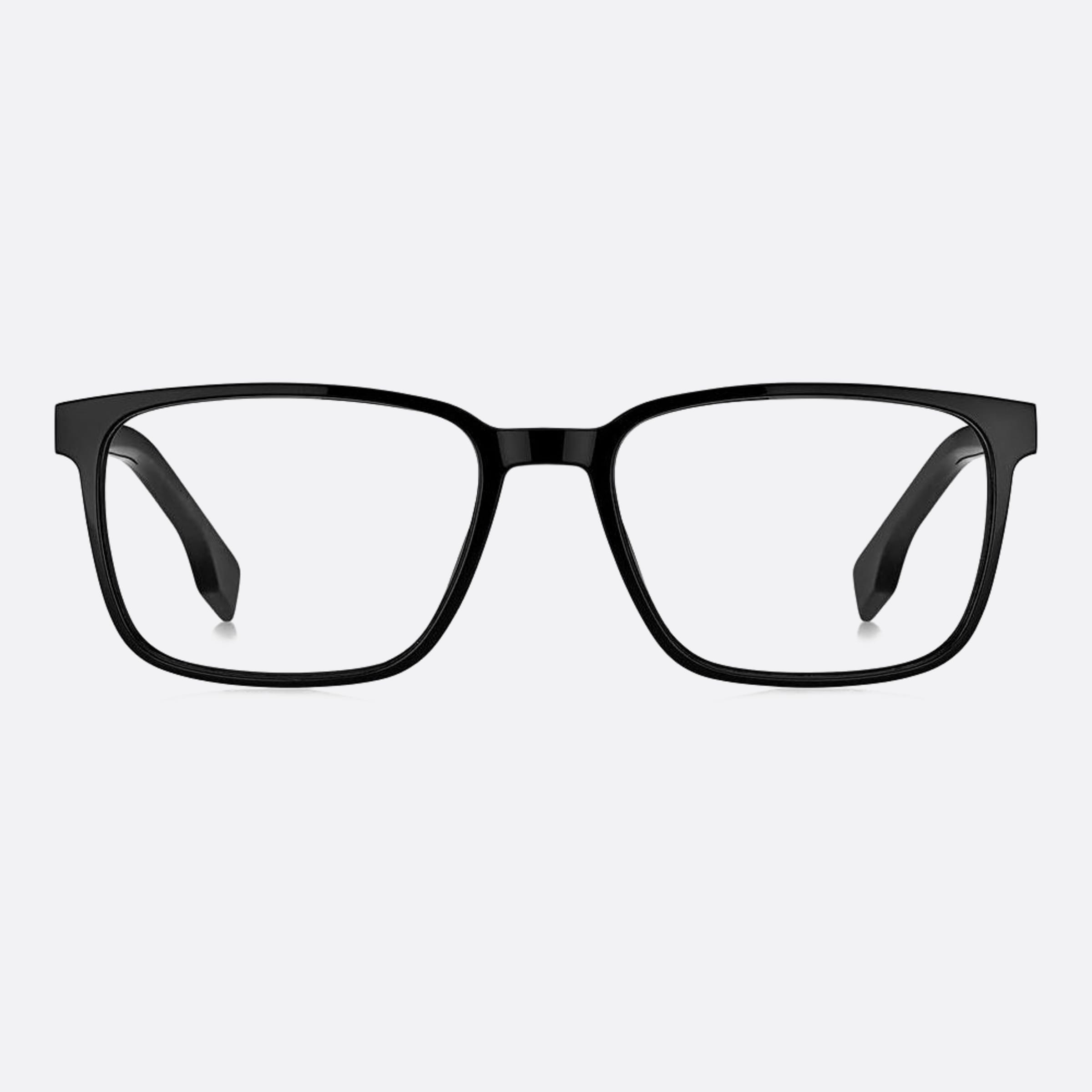 Boss 57mm Boss Black Geometric Men Eyeglasses - Main View