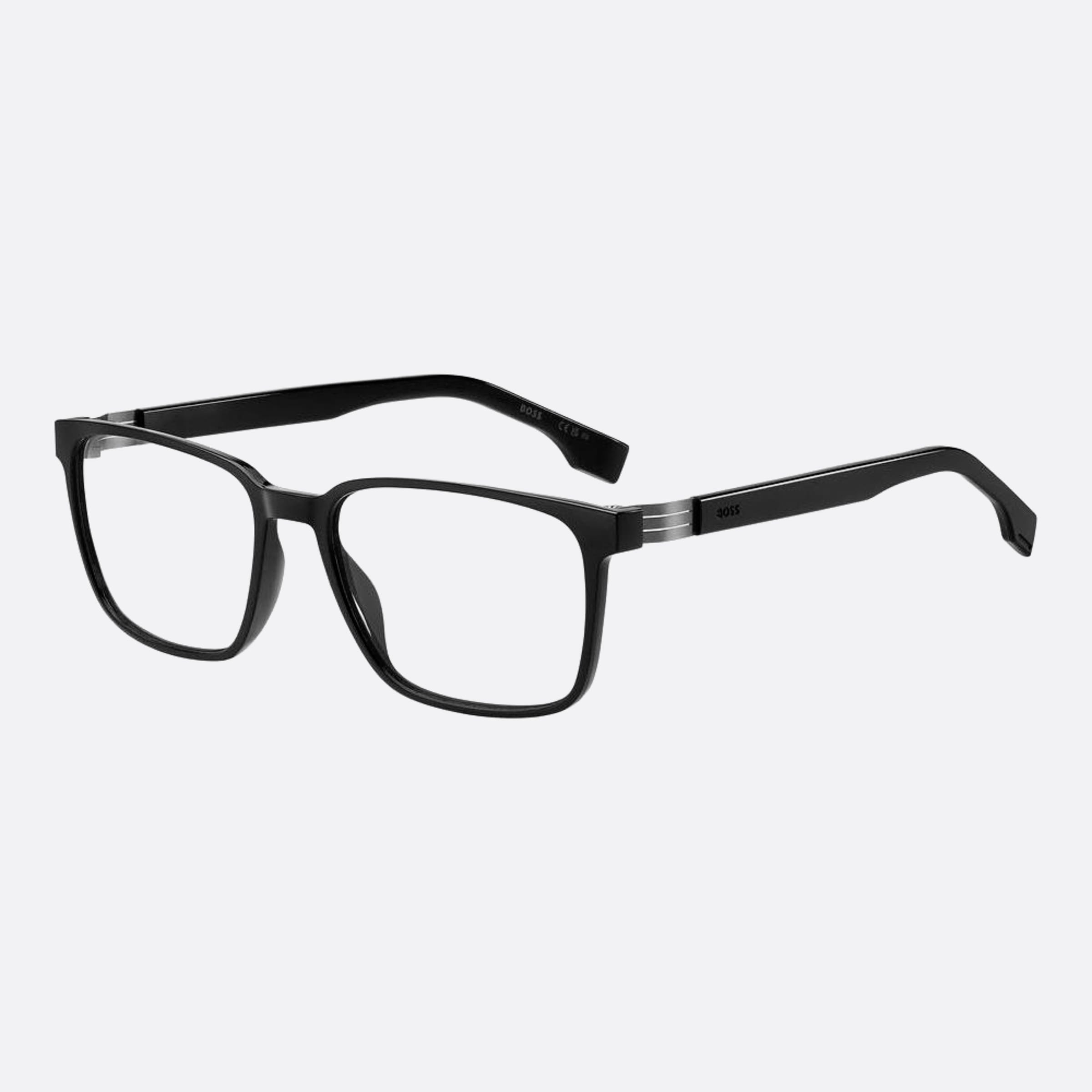 Boss 57mm Boss Black Geometric Men Eyeglasses - Side View